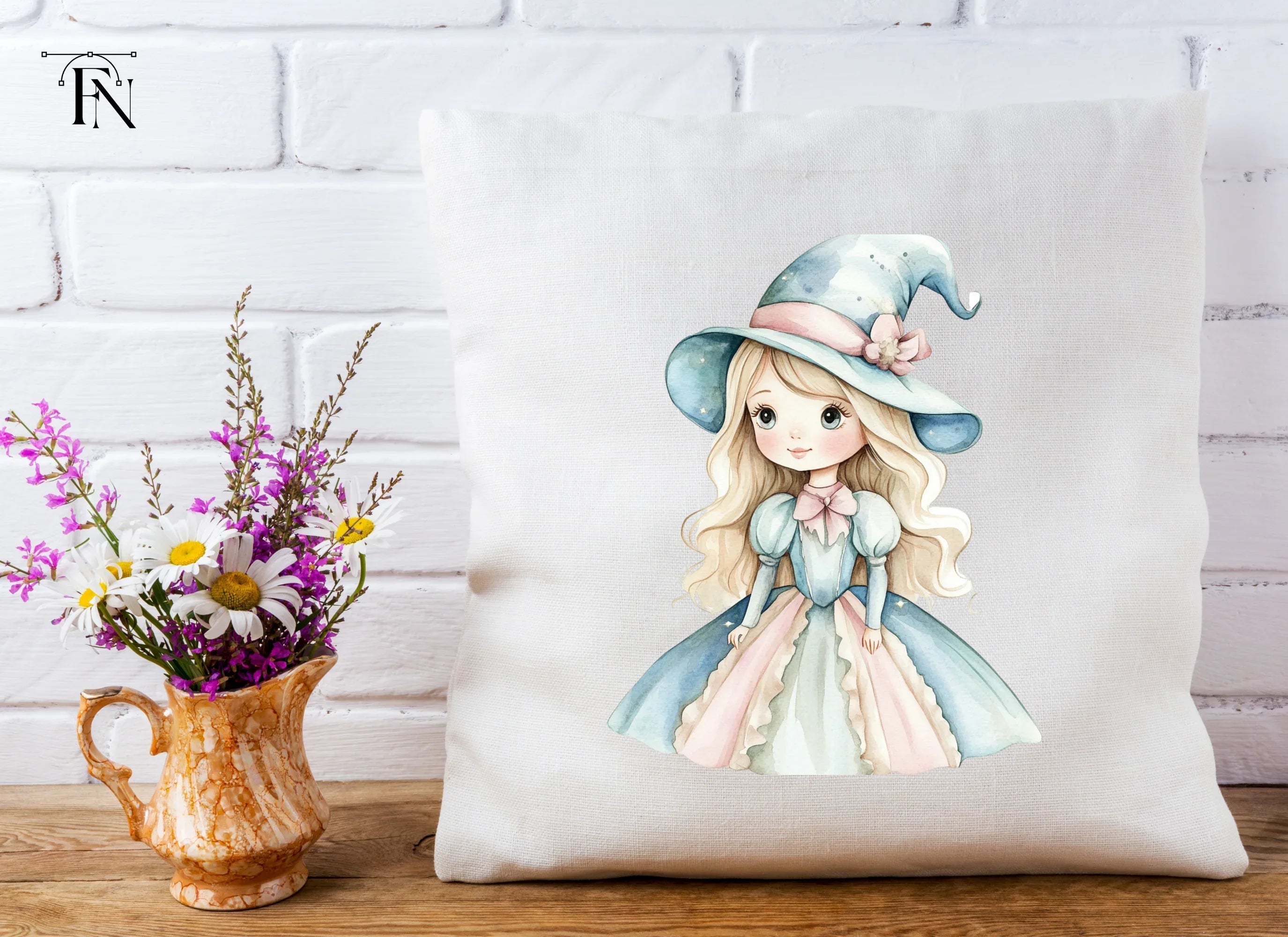 Cute Witch Girl Clipart Bundle