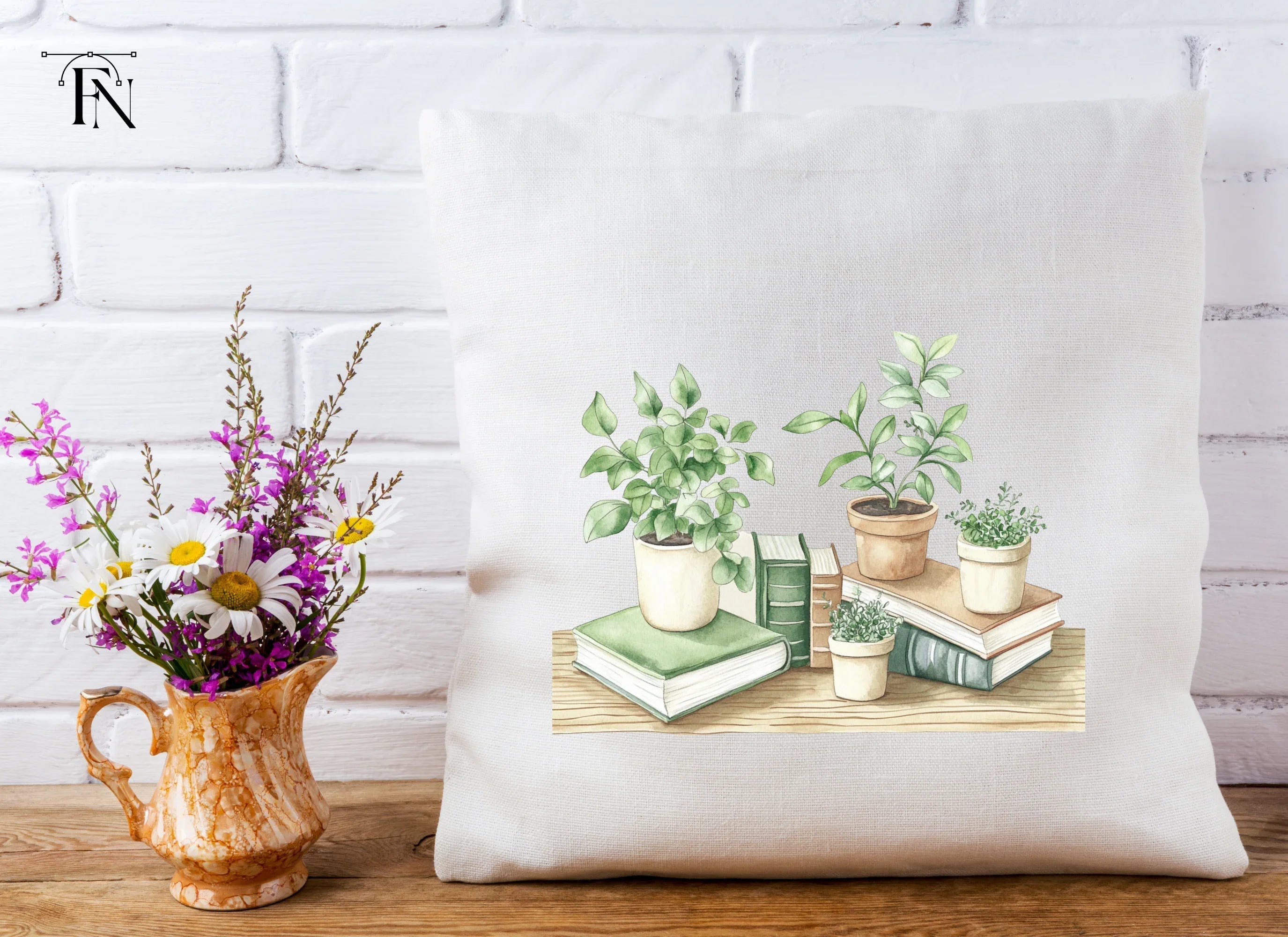 Stack of Books with Plants Clipart Bundle
