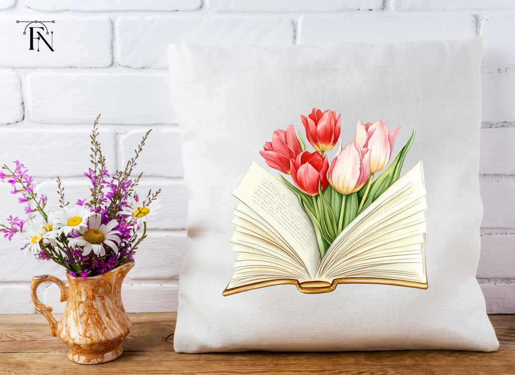 Tulip Bouquet in Open Book Clipart Bundle
