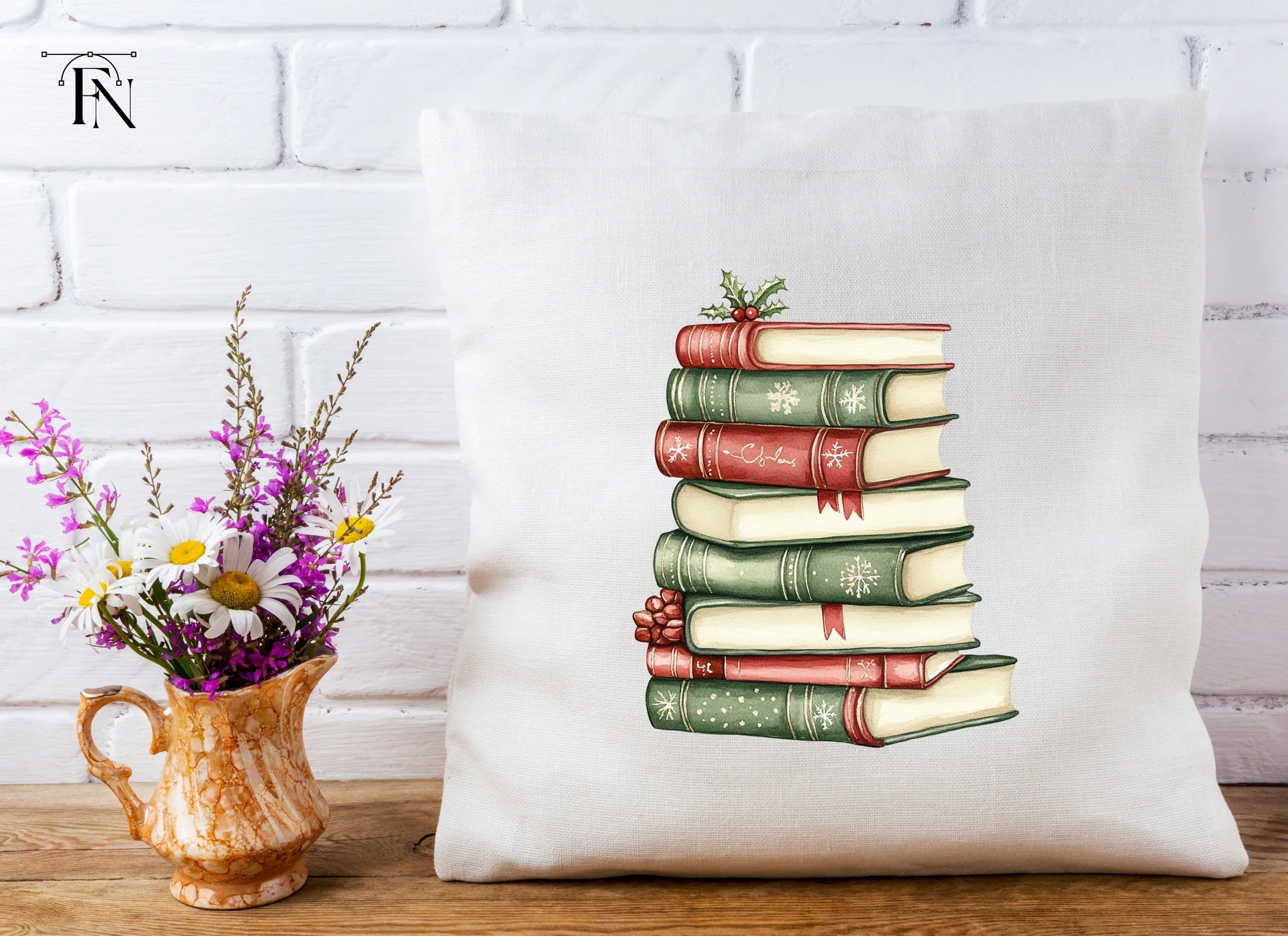 Christmas Books Stack Clipart Bundle