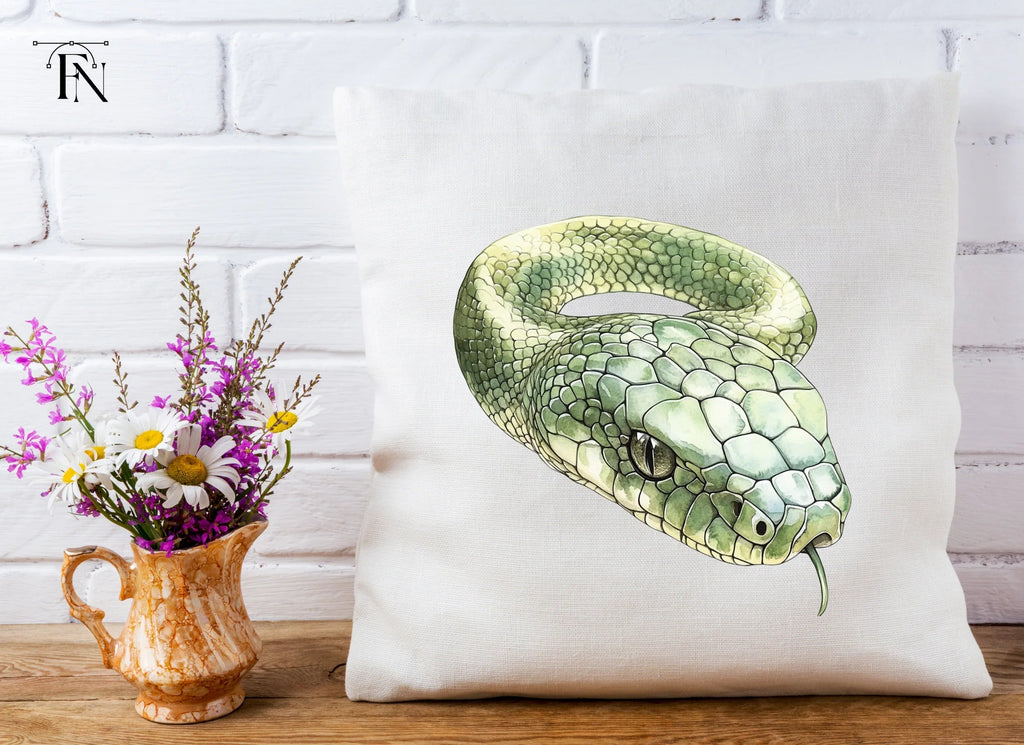 Green Snake Head and Body Clipart Bundle