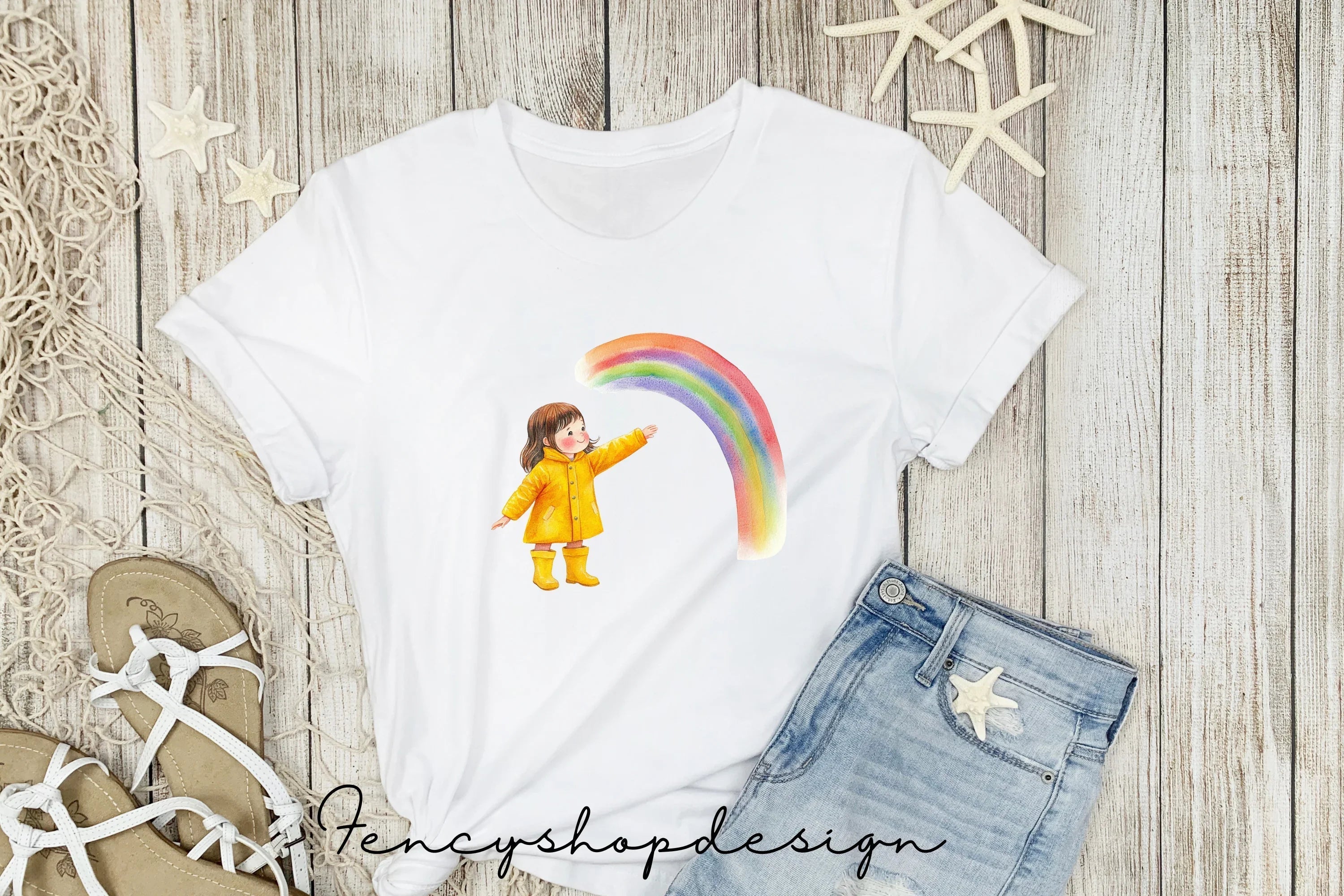 Playful Children with Rainbows Clipart Bundle