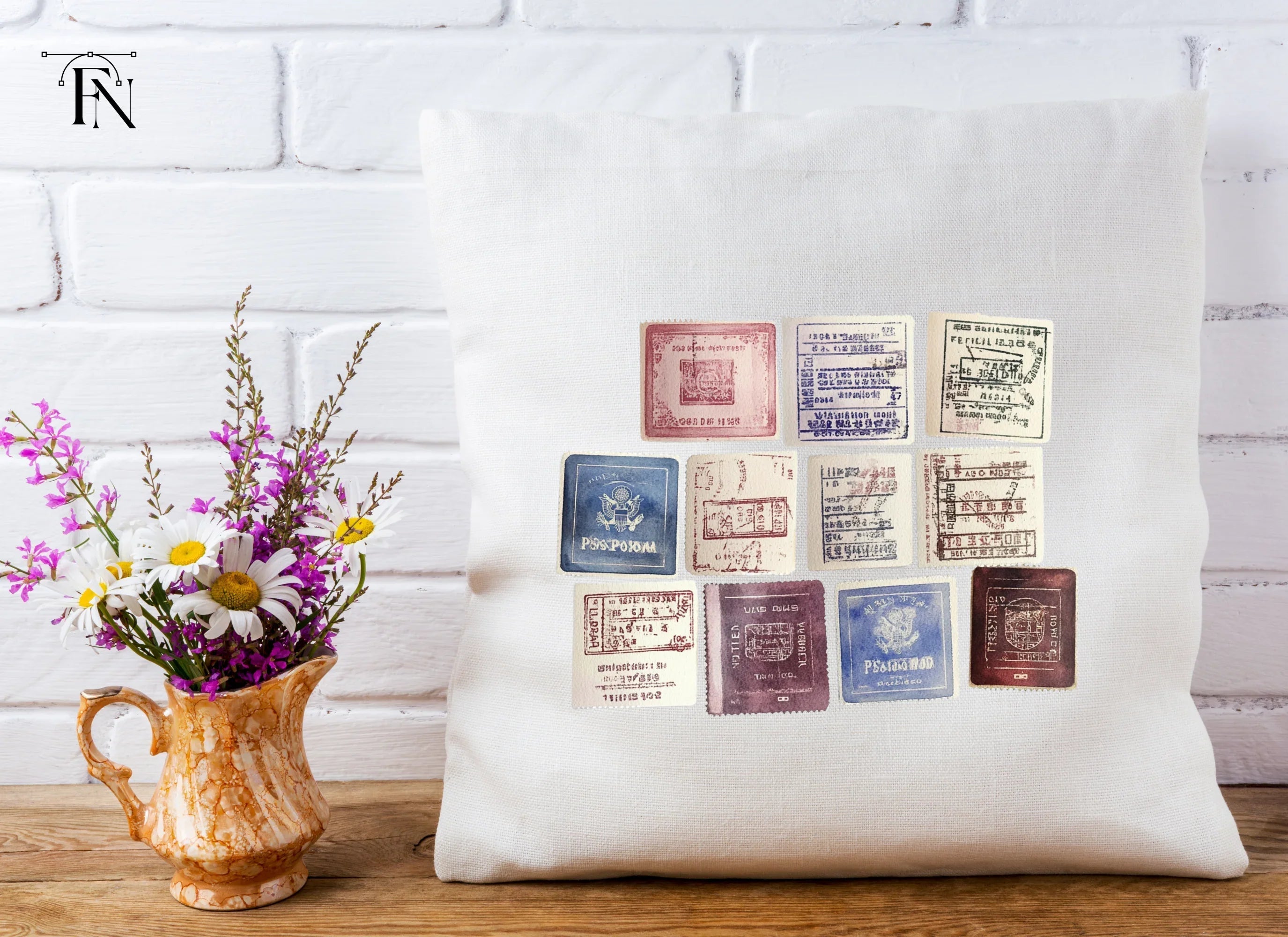 Old World Travel Stamp Clipart Bundle
