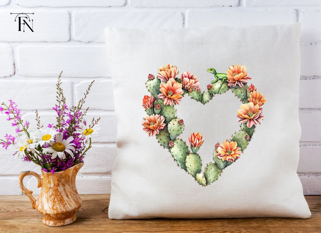 Cactus Heart with Lizard Clipart Bundle