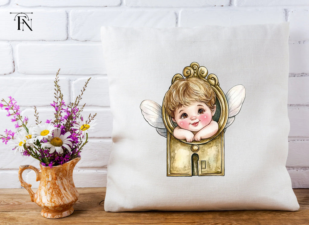 Cute Cherub Keyhole Clipart Bundle