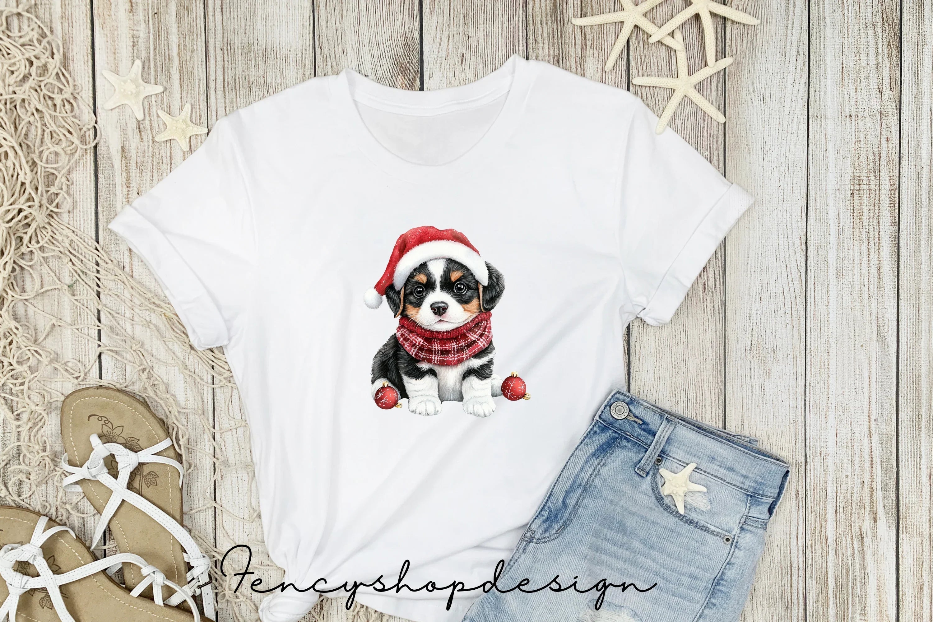 Adorable Christmas Puppies Clipart Bundle