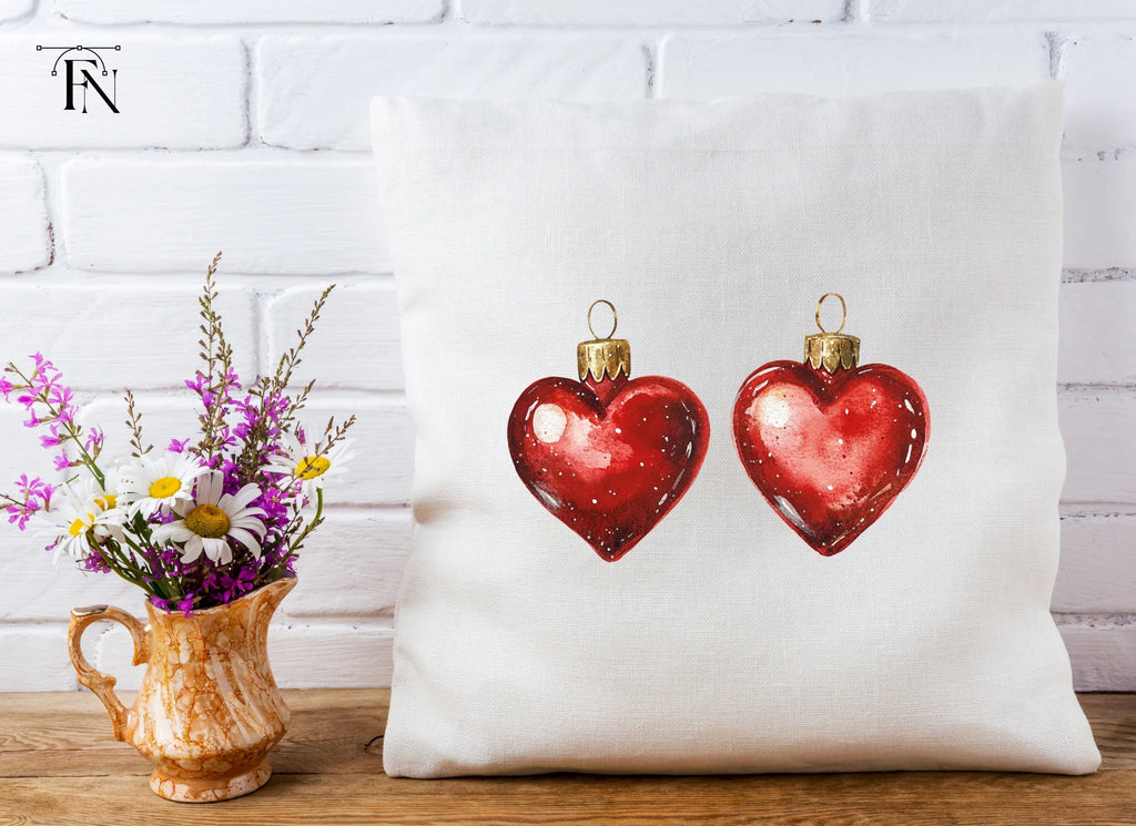 Heart Christmas Ornaments Clipart Bundle