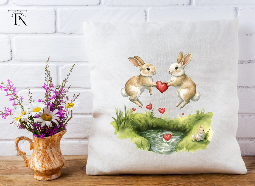 Romantic Bunny Heart Pond Clipart Bundle
