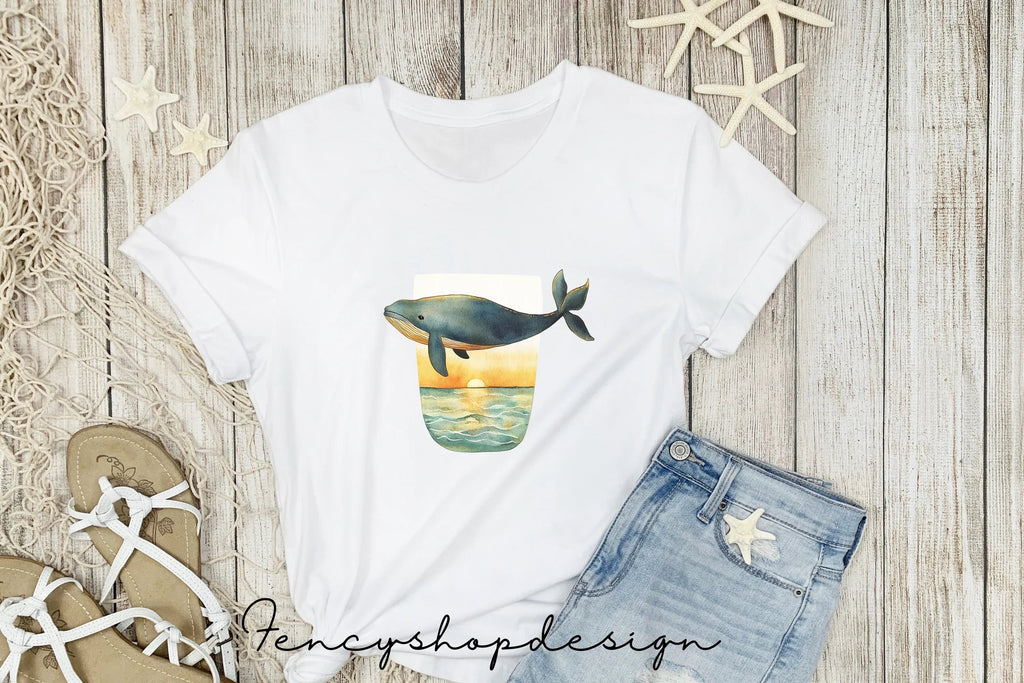 Whale Sunset Jar Clipart Bundle