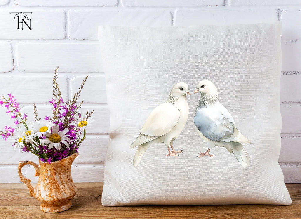 White Dove Pair Clipart Bundle