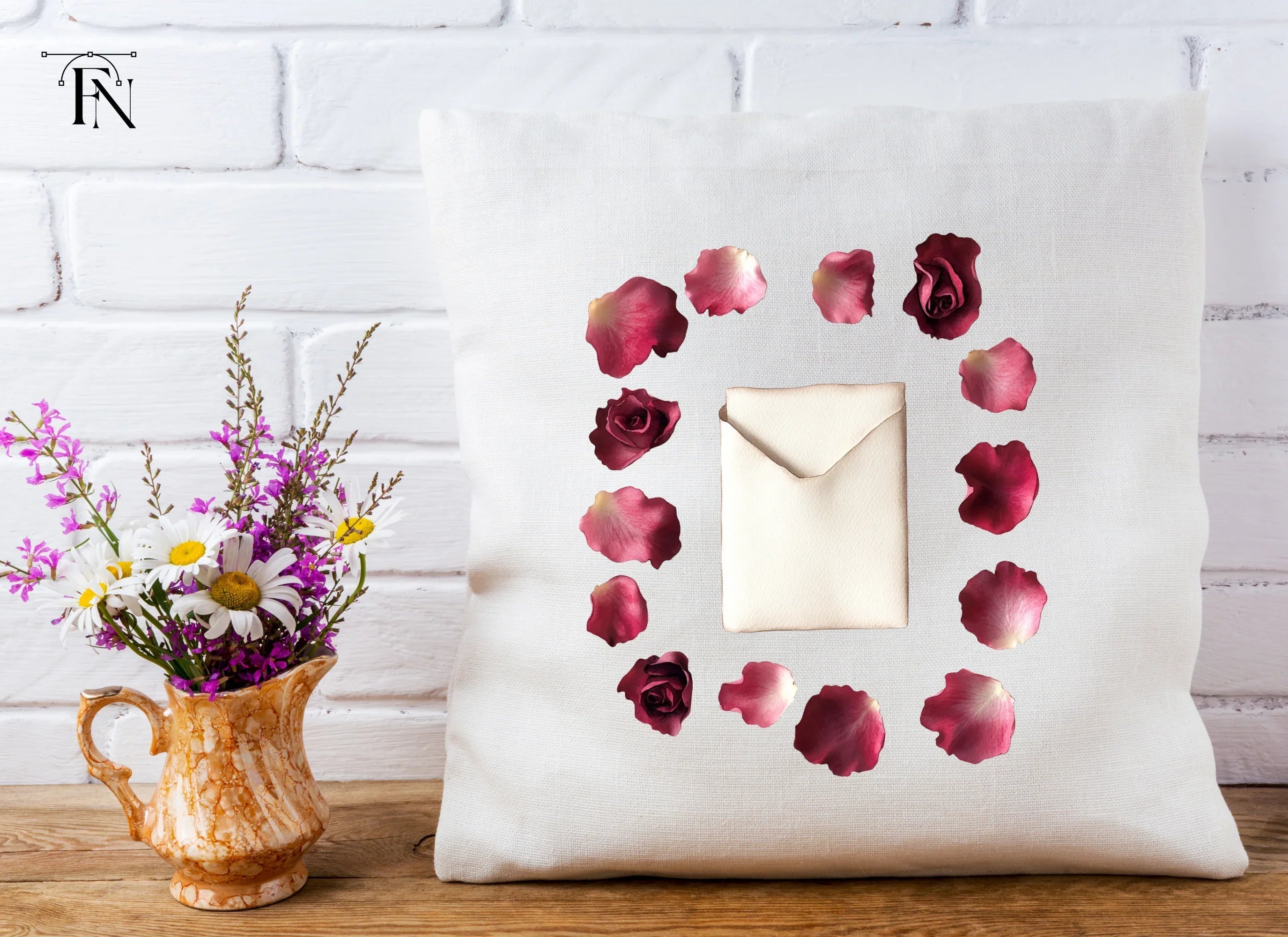Rose Petals and Envelopes Clipart Bundle