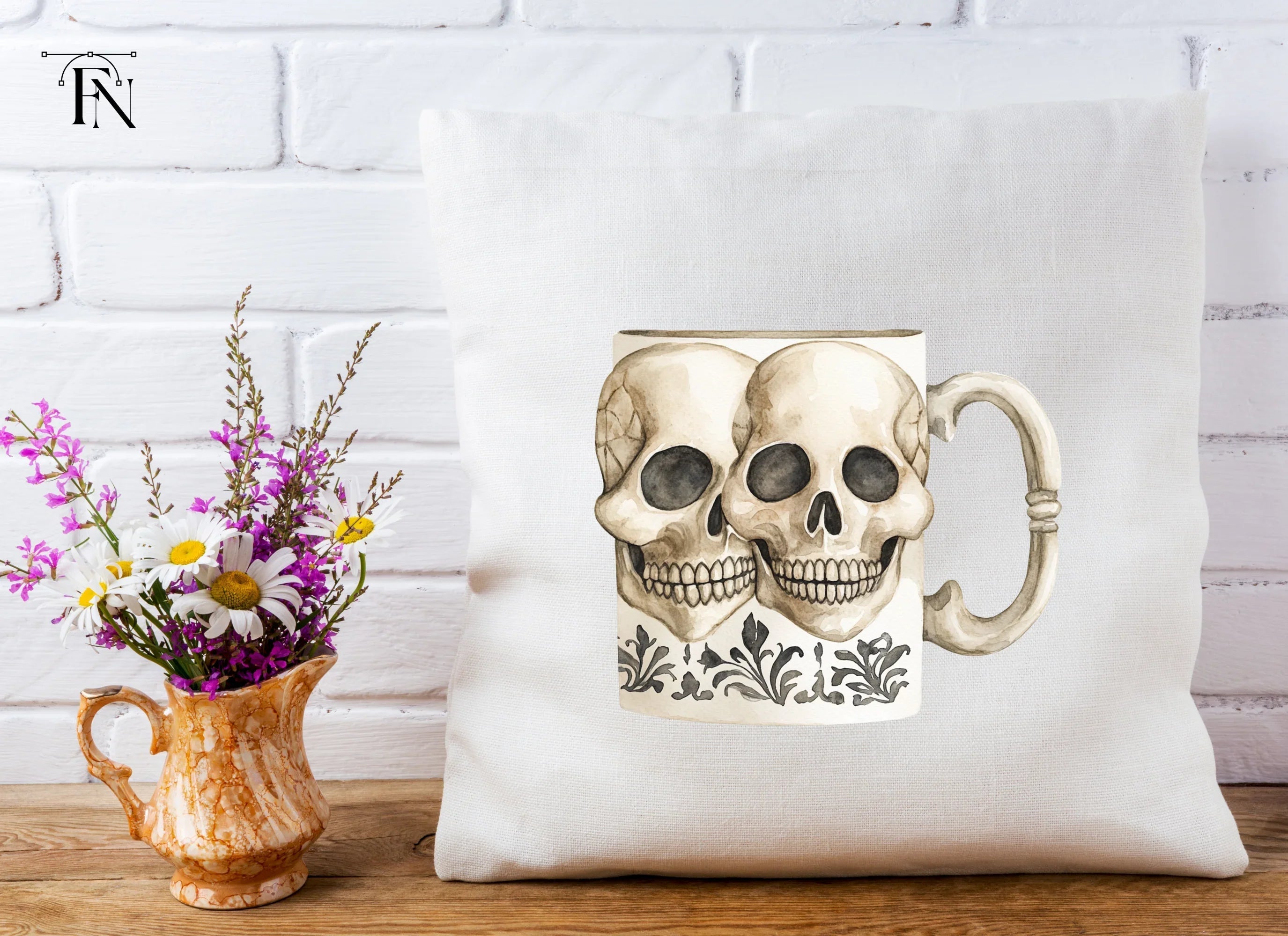 Skull Halloween Decor Clipart Bundle