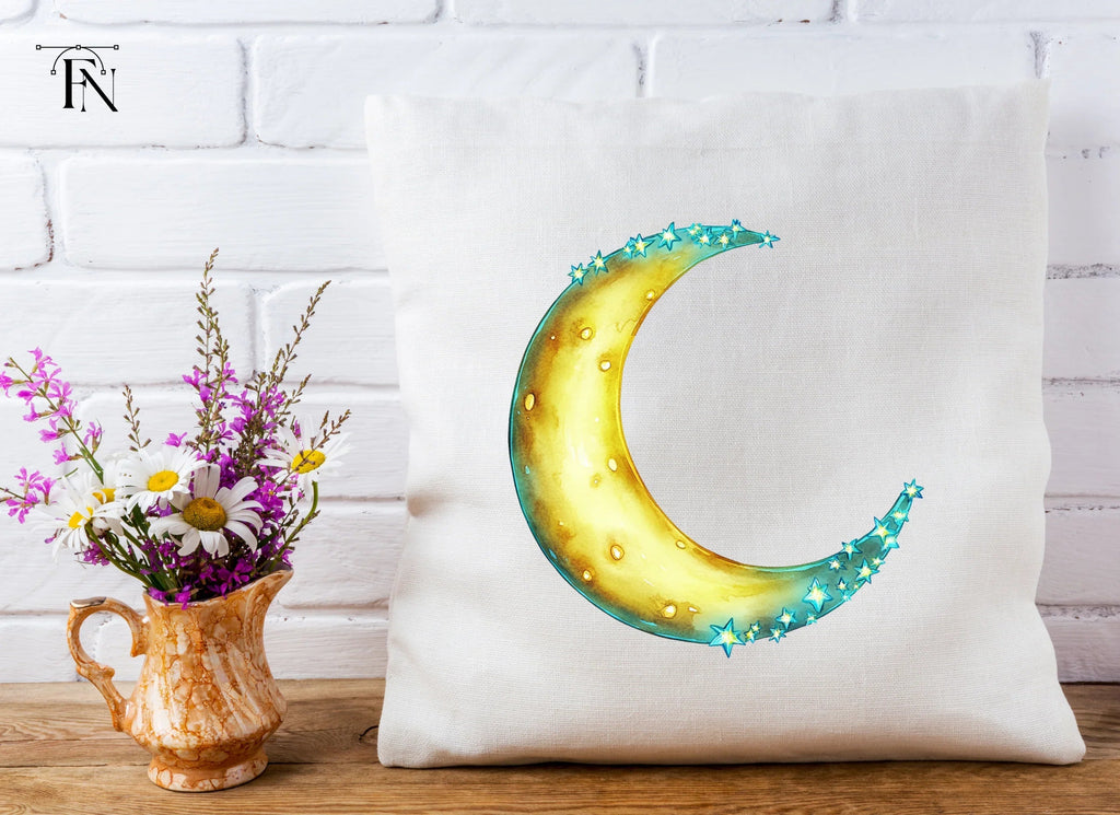 Sparkling Crescent Moon Clipart Bundle