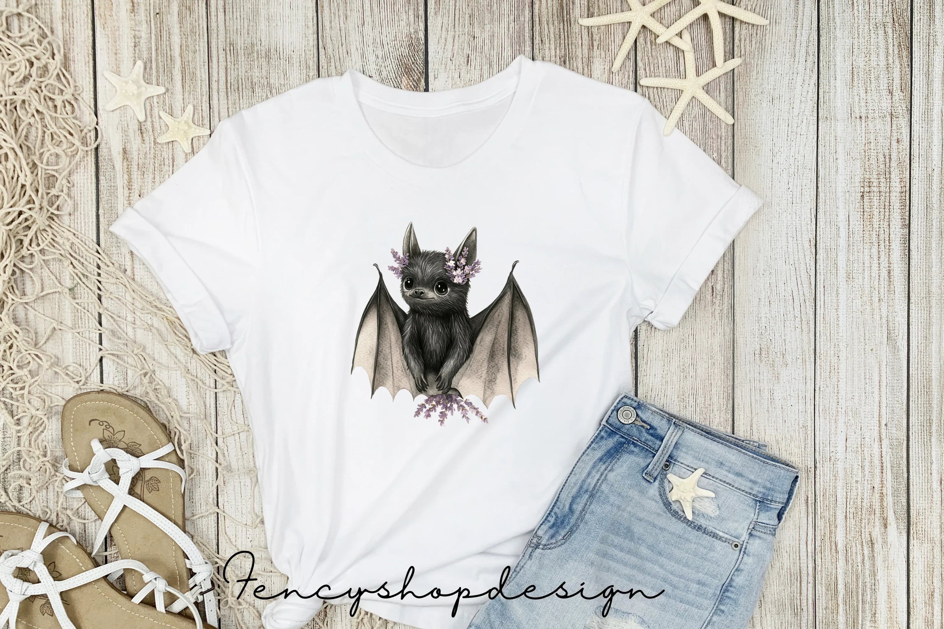 Whimsical Bat Floral Accents Clipart Bundle