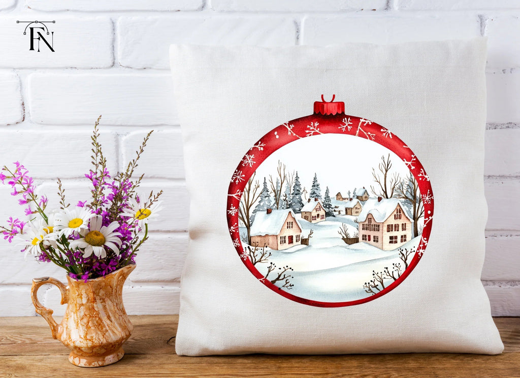 Winter Village Christmas Ornament Clipart Bundle