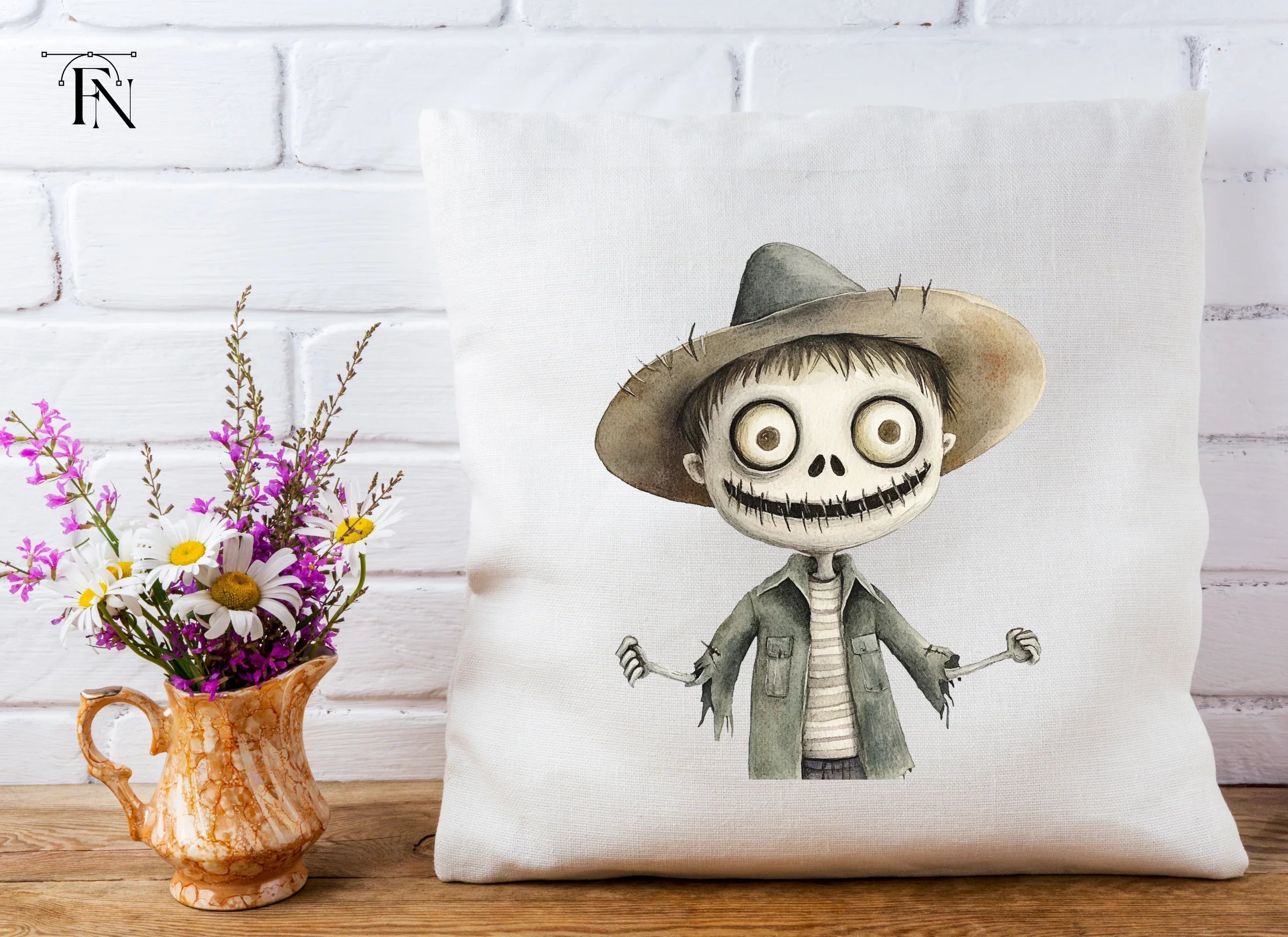 Cute Scarecrow Boy Halloween Clipart Bundle