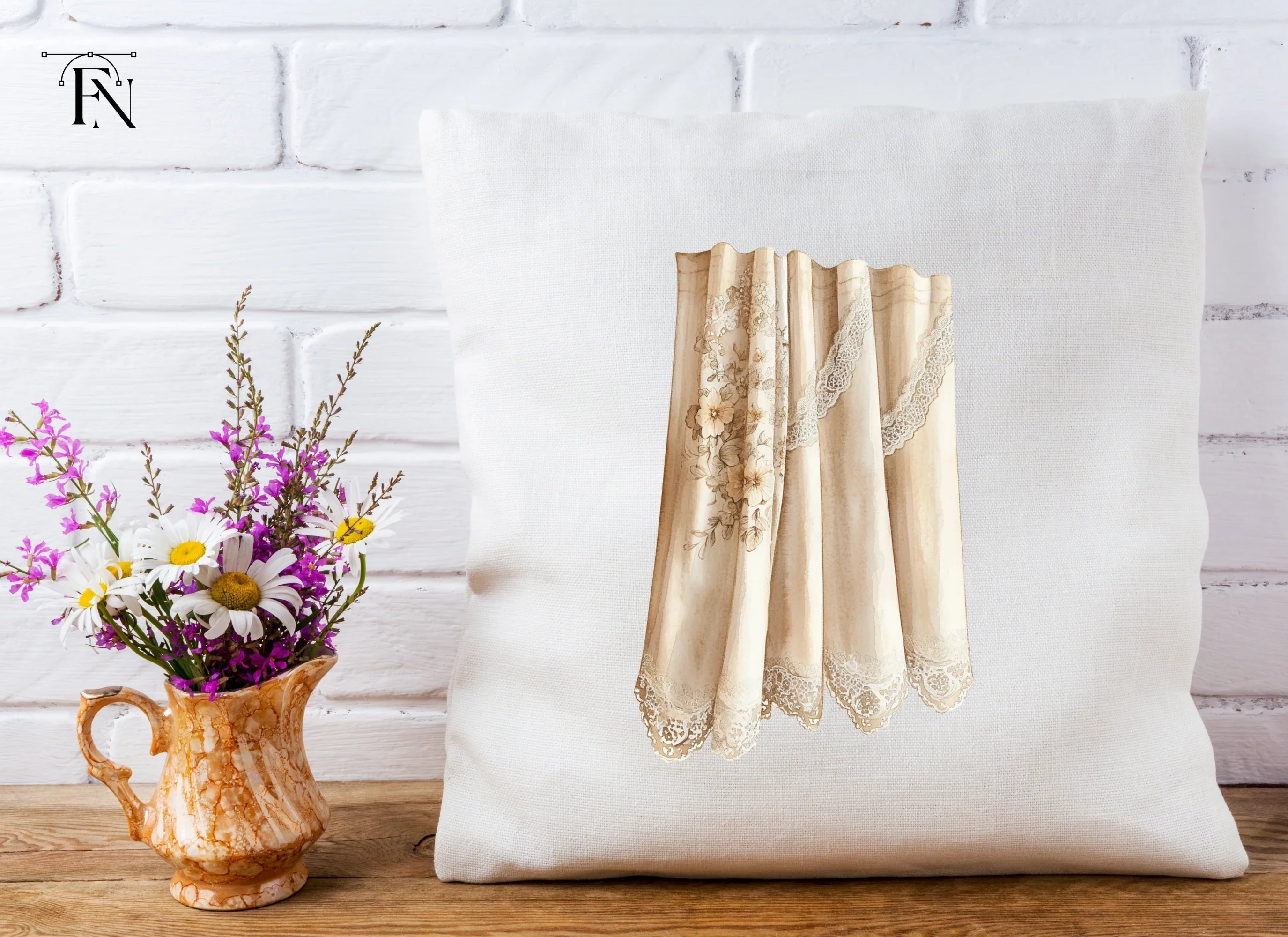 Elegant Lace Curtains Clipart Bundle