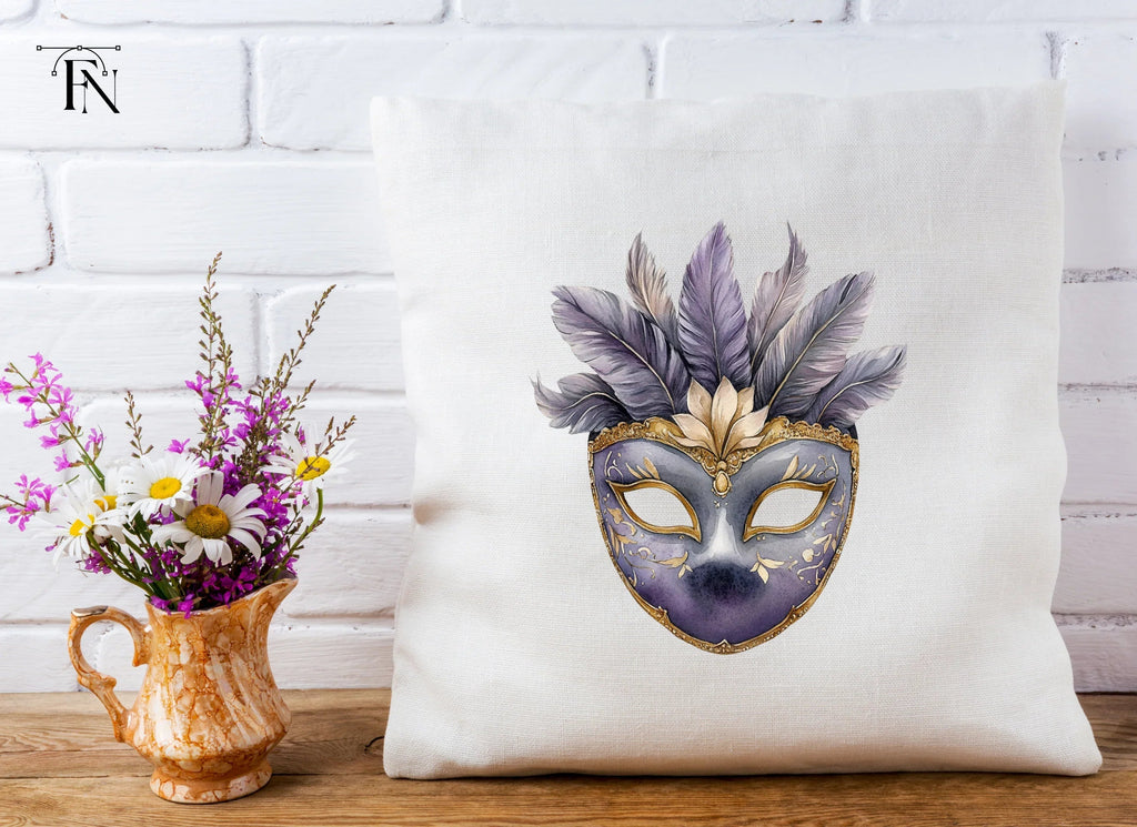 Ornate Purple Masquerade Masks Clipart Bundle