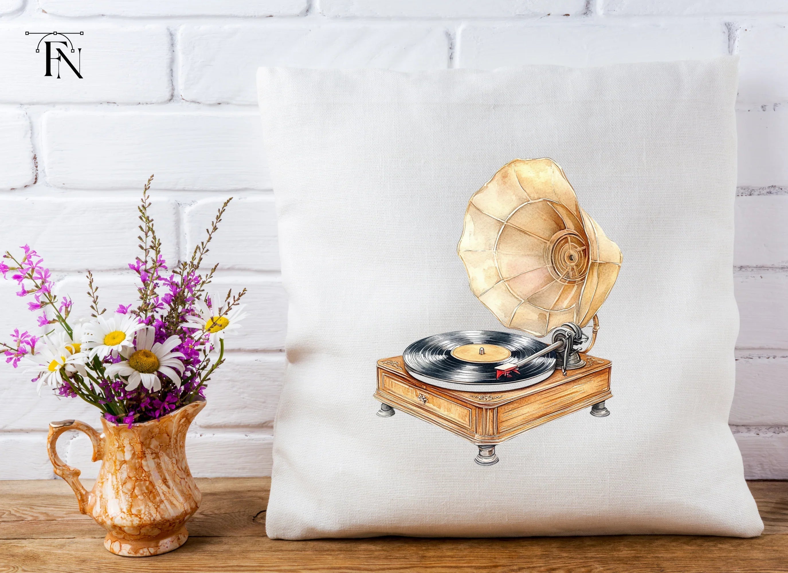Retro Record Player Clipart Bundle