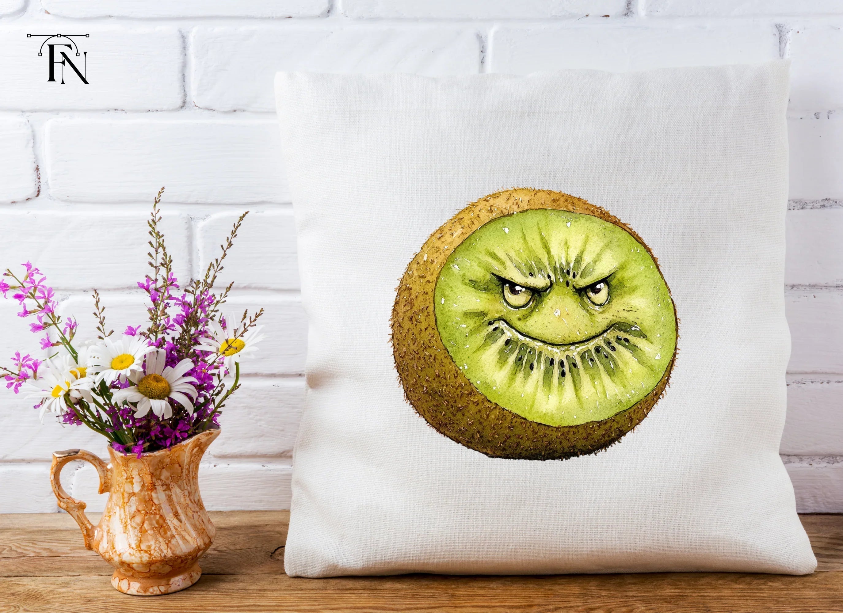 Funny Angry Kiwi Fruit Clipart Bundle