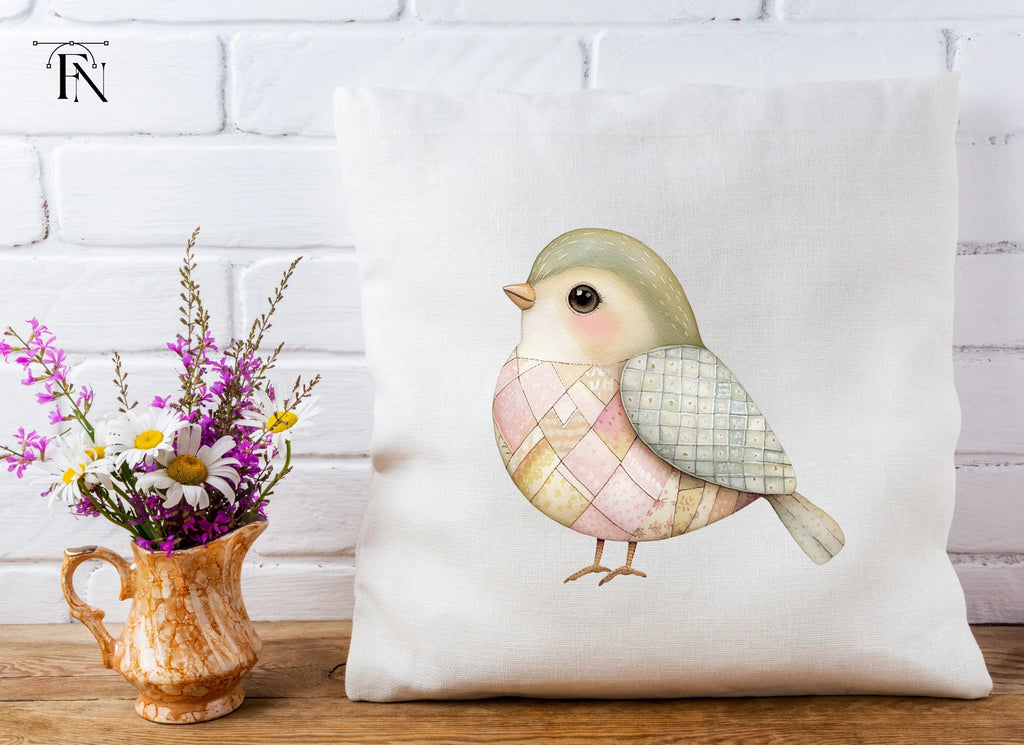 Cute Quilted Birds Clipart Bundle