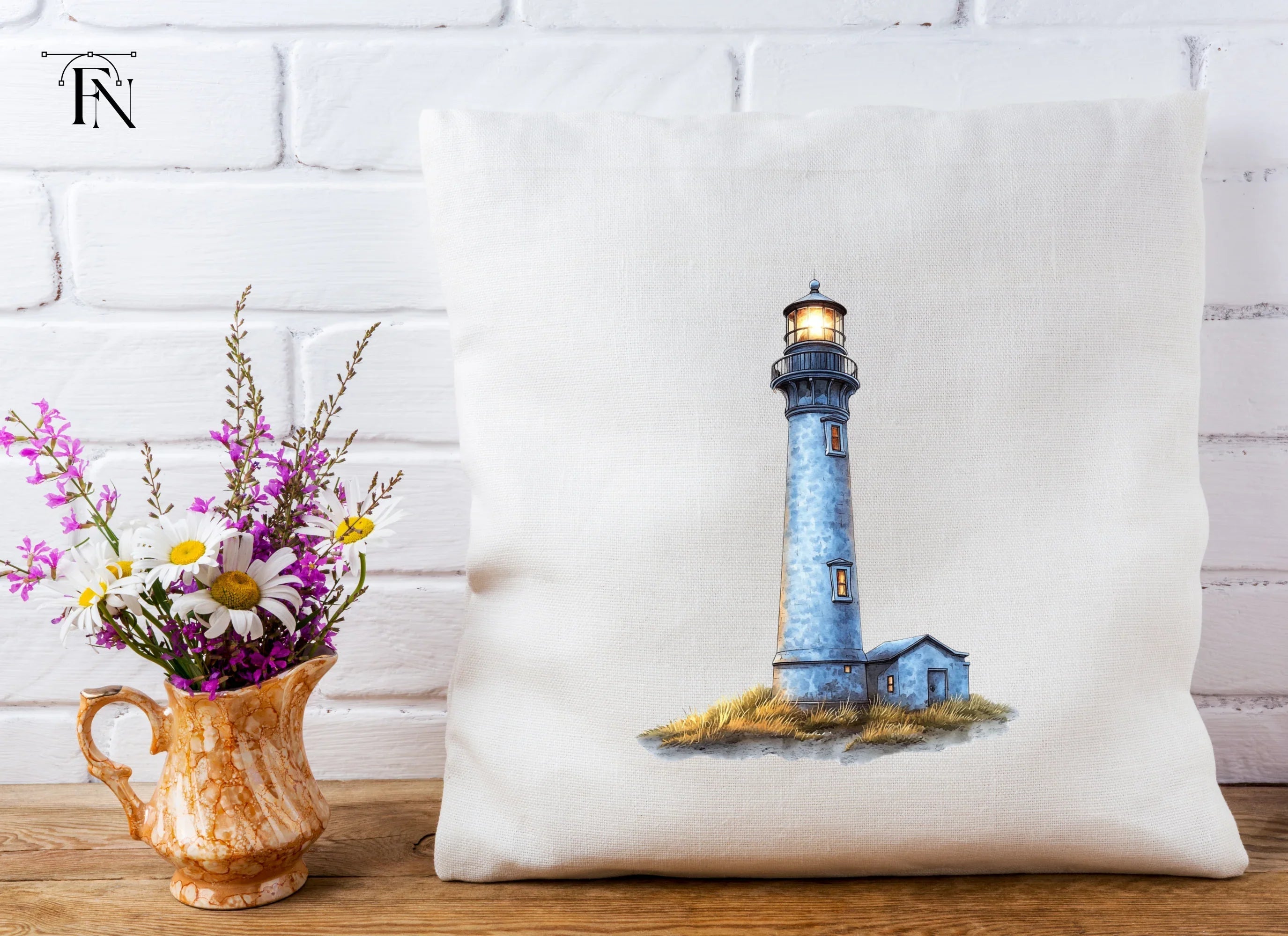 Coastal Lighthouse Illustration Clipart Bundle