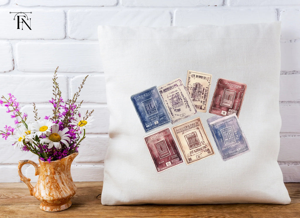 Vintage Passport Stamps Clipart Bundle
