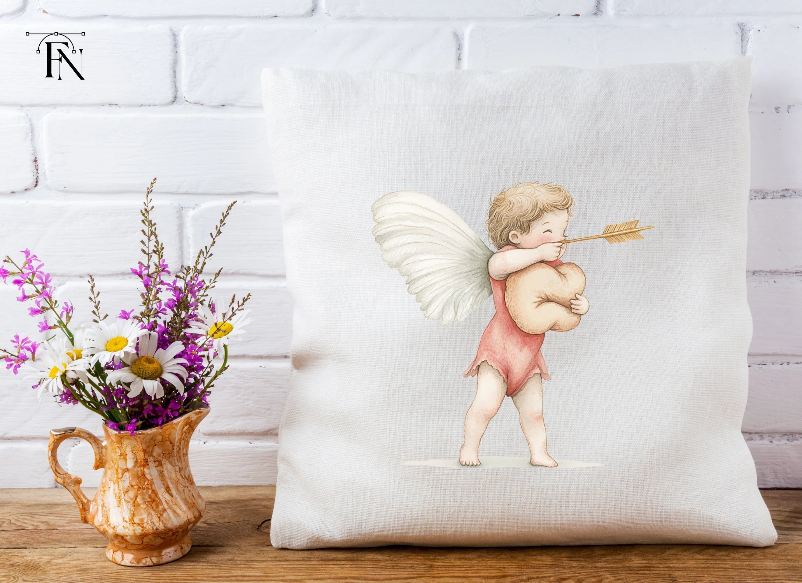 Playful Cupid with Bow and Arrow Clipart Bundle
