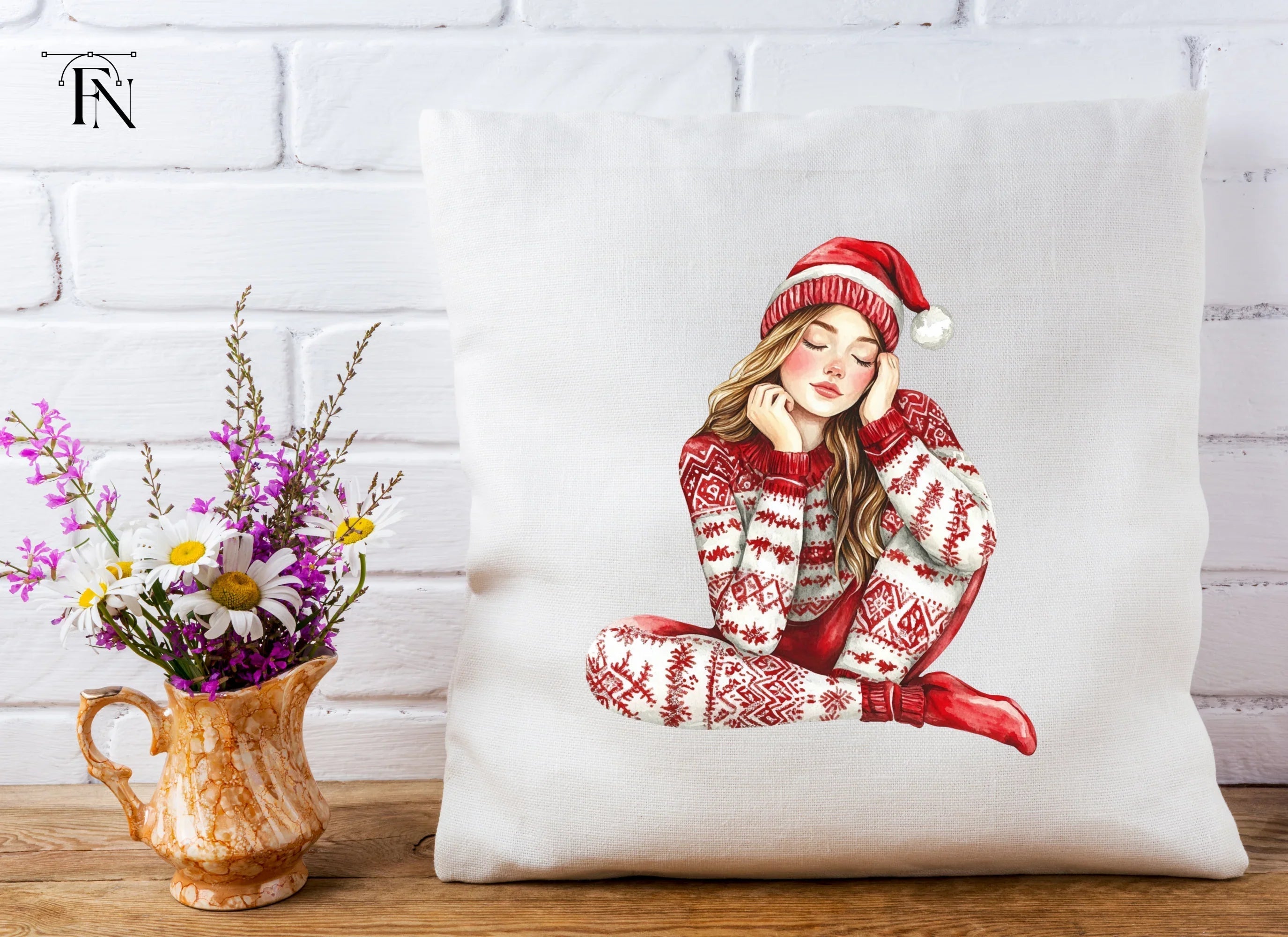 Cozy Christmas Girl Clipart Bundle