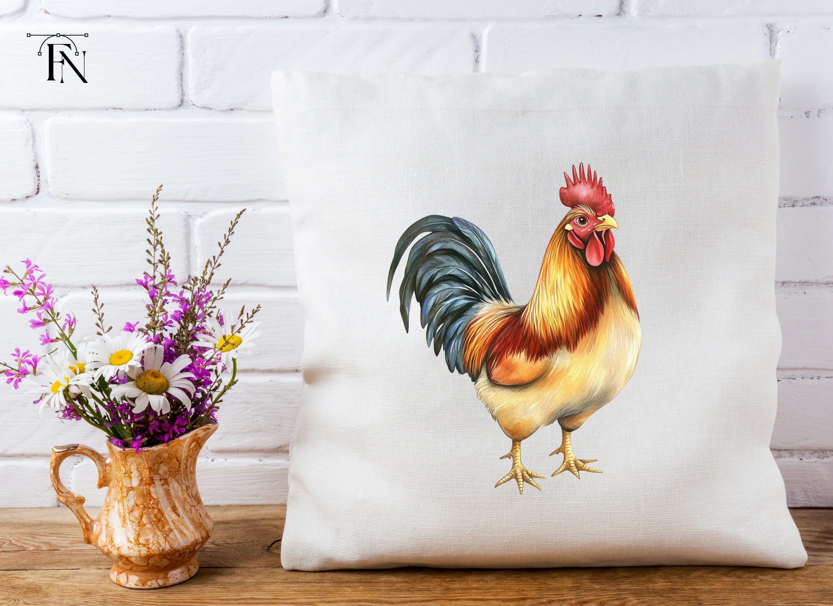 Realistic Rooster Clipart Bundle