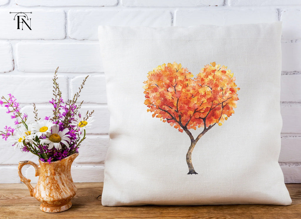 Heart Shaped Autumn Tree Clipart Bundle