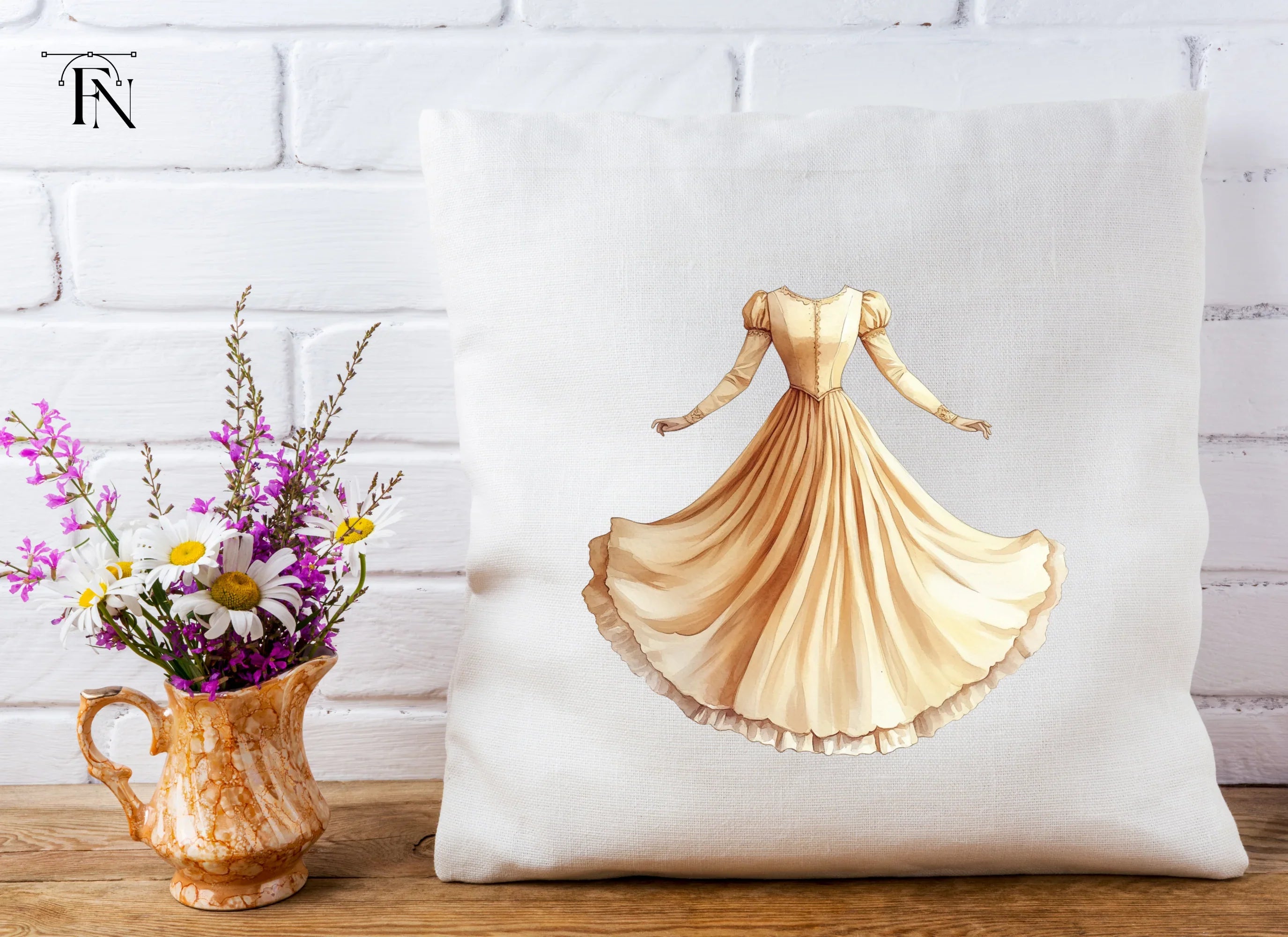 Vintage Wedding Dress Clipart Bundle