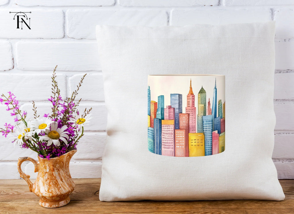 Colorful NYC Skyline Mugs Clipart Bundle