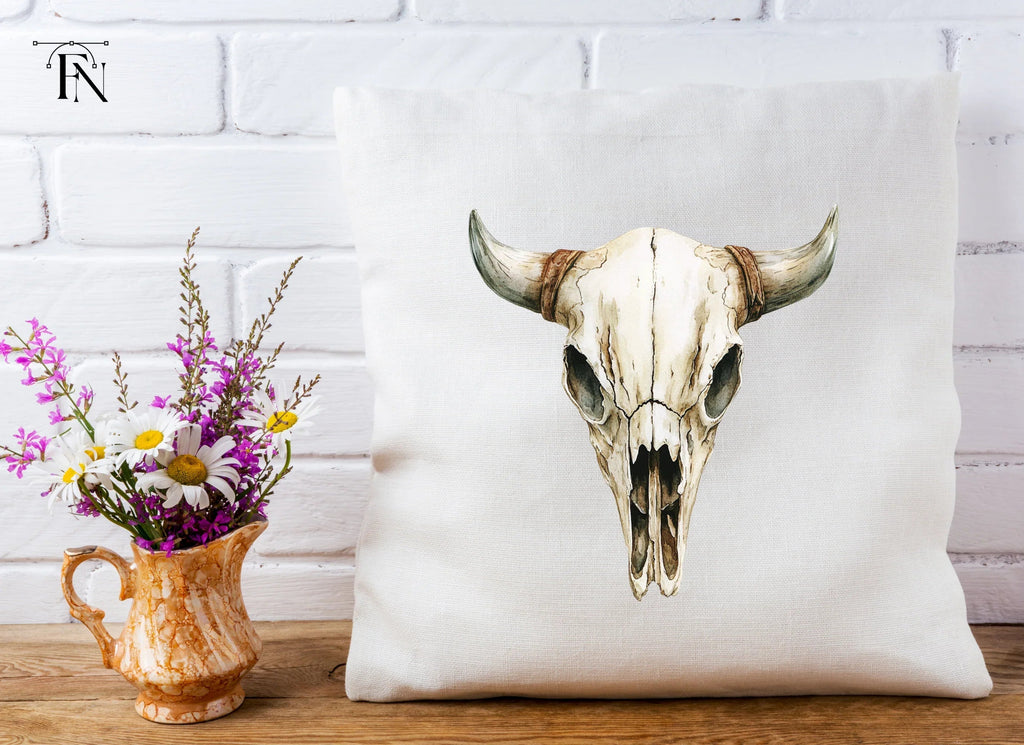Boho Bull Skull Clipart Bundle