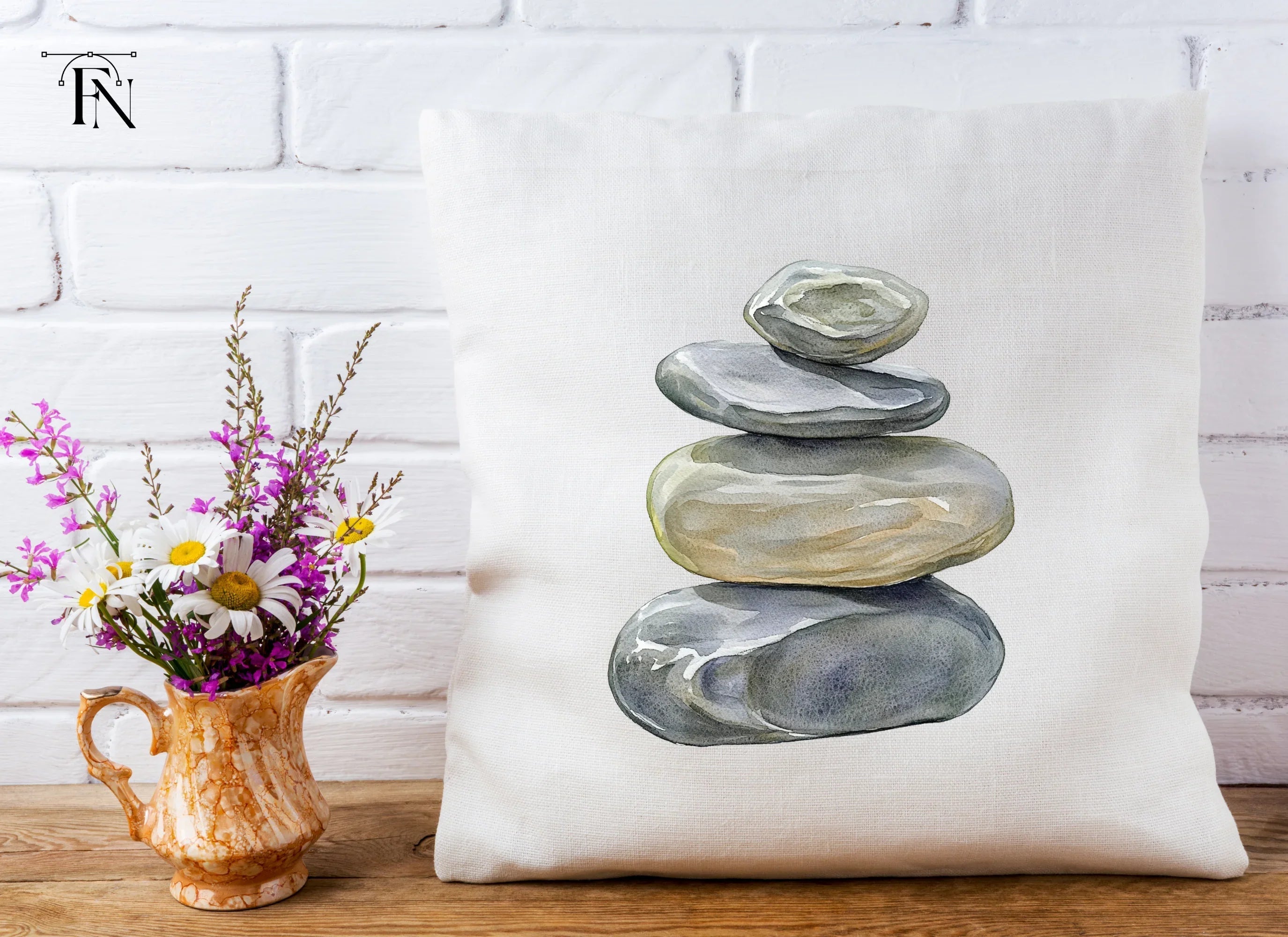 Hand Painted Rock Stacks Clipart Bundle