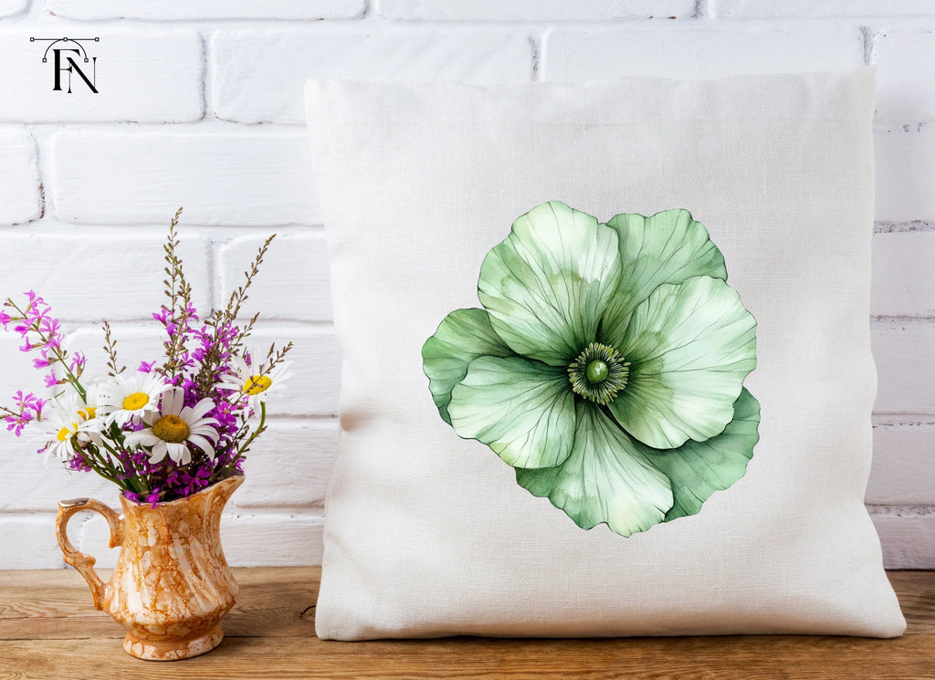 Elegant Green Peony Flower Clipart Bundle