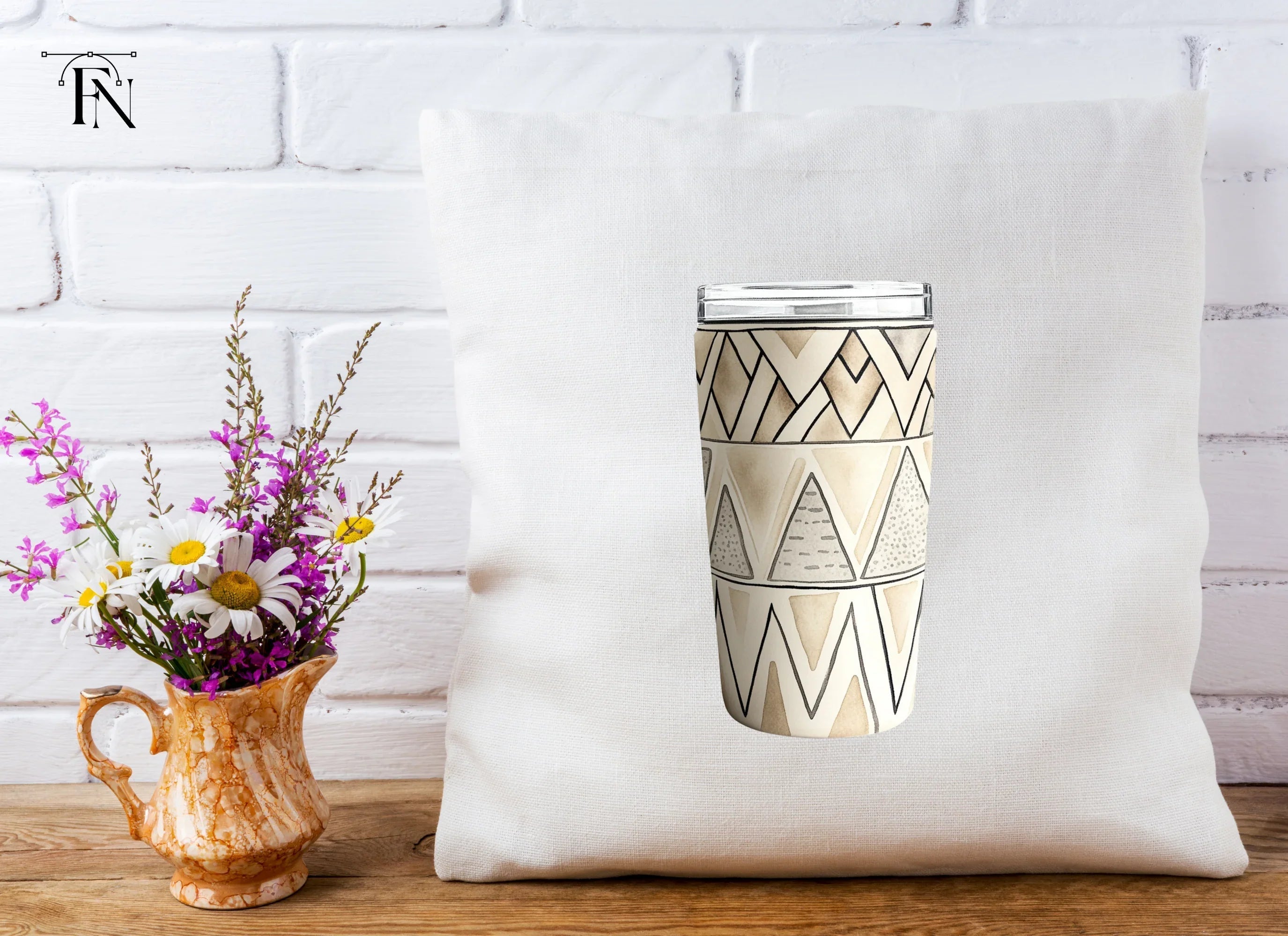 Boho Geometric Tumbler Clipart Bundle