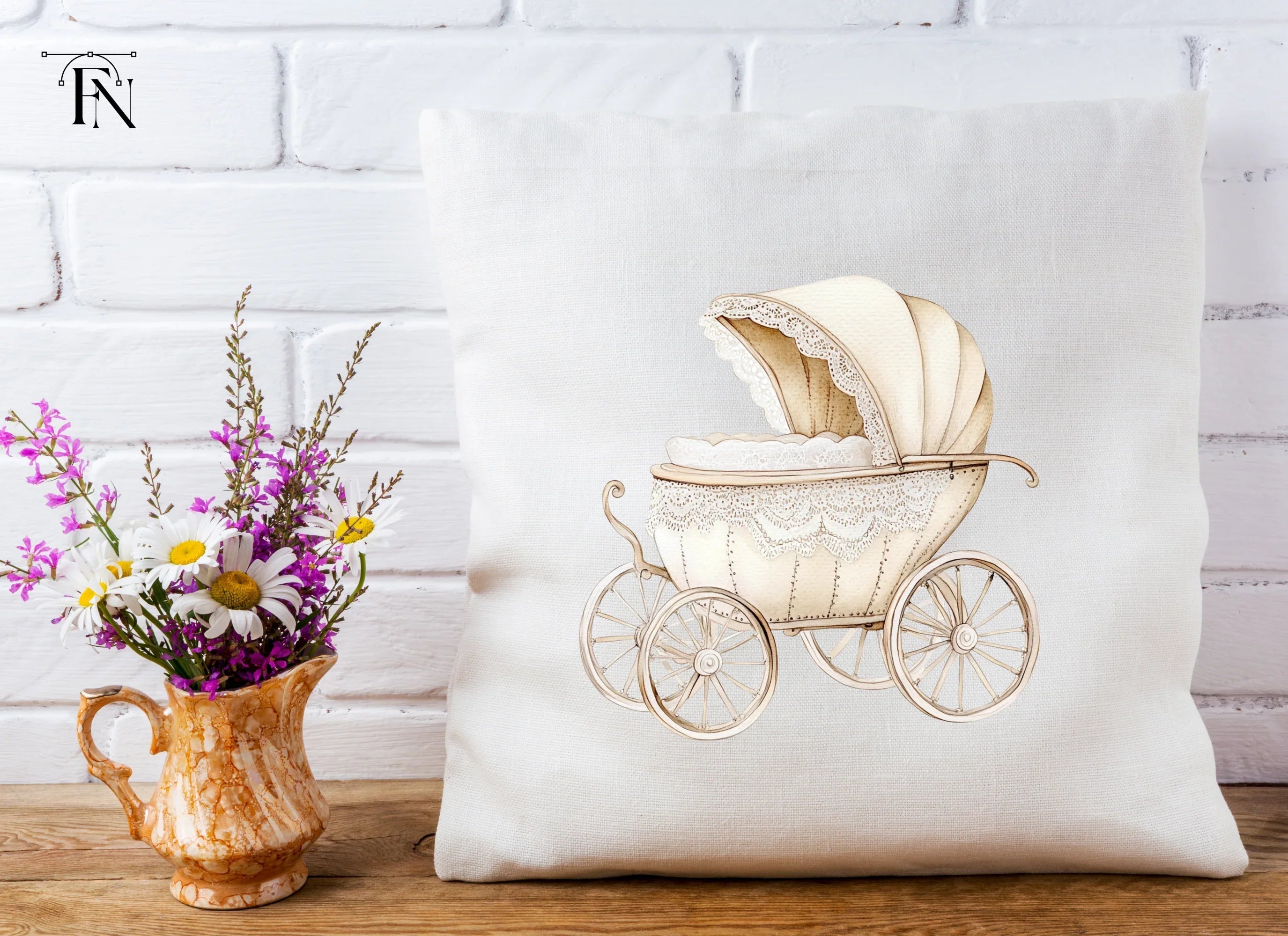 Vintage Baby Pram Clipart Bundle