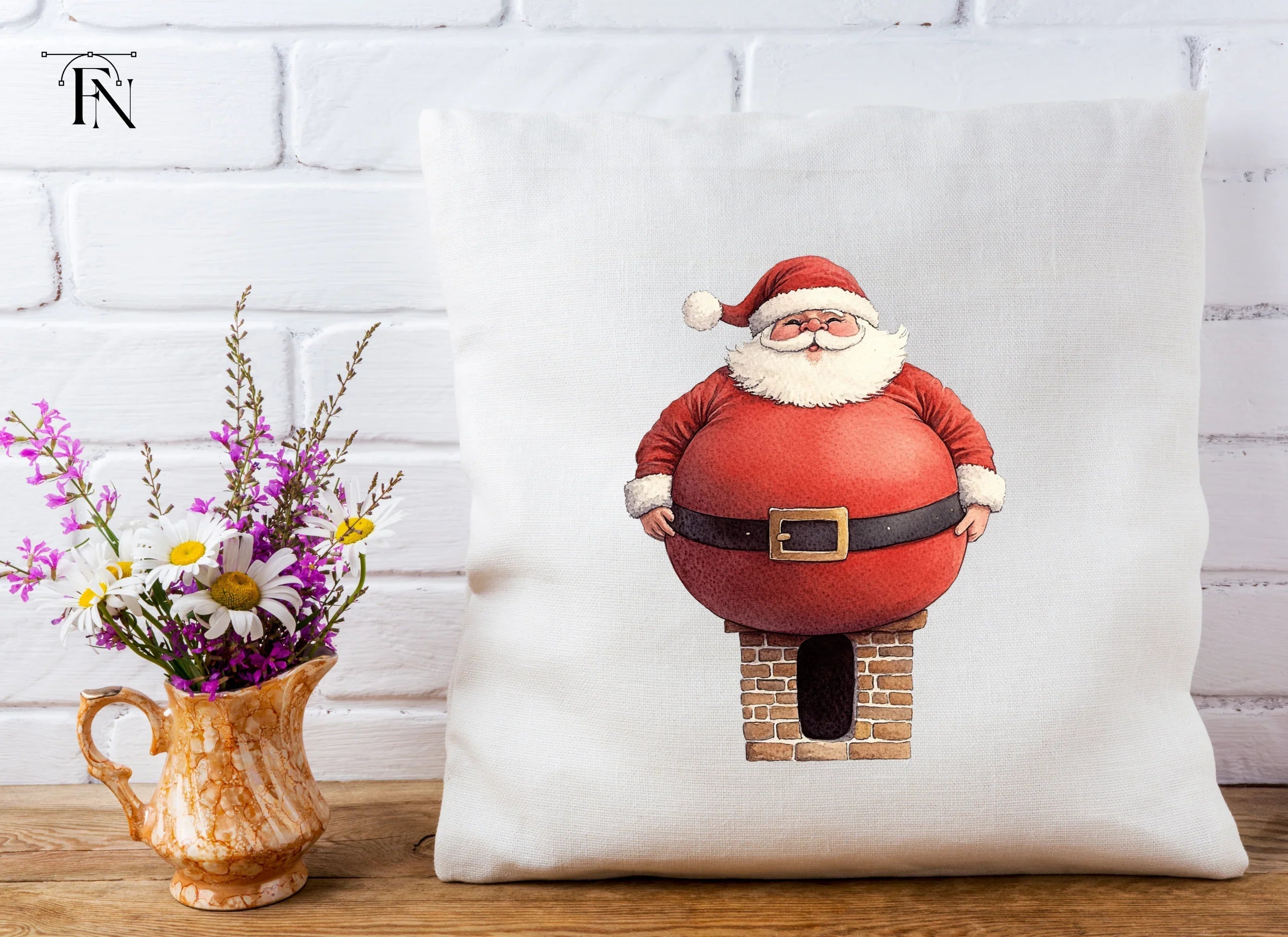 Santa Claus Stuck in Chimney Clipart Bundle