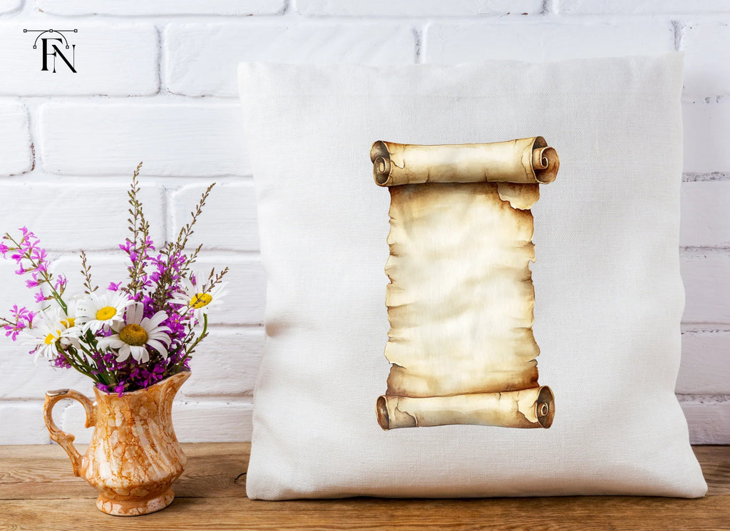 Aged Scroll Unfurled Parchment Clipart Bundle
