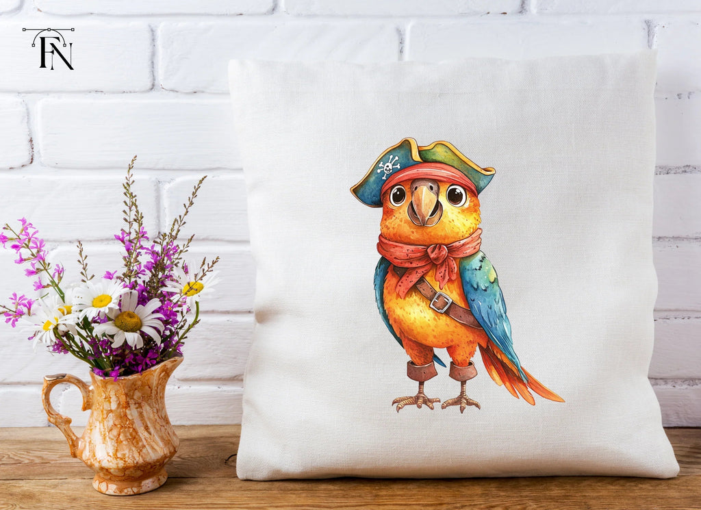 Cute Pirate Parrot Illustration Clipart Bundle