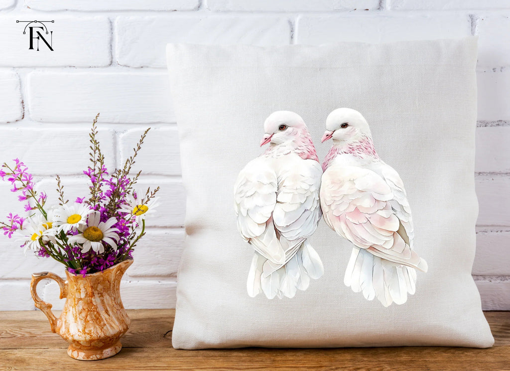 Pair of White Doves Clipart Bundle