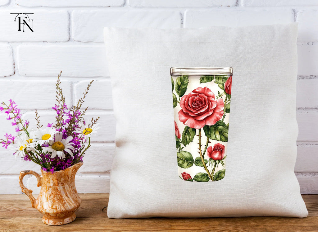 Red Rose Tumbler Clipart Bundle