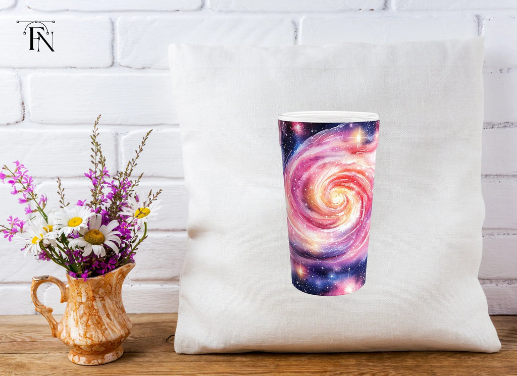Pink Galaxy Swirl Tumbler Clipart Bundle