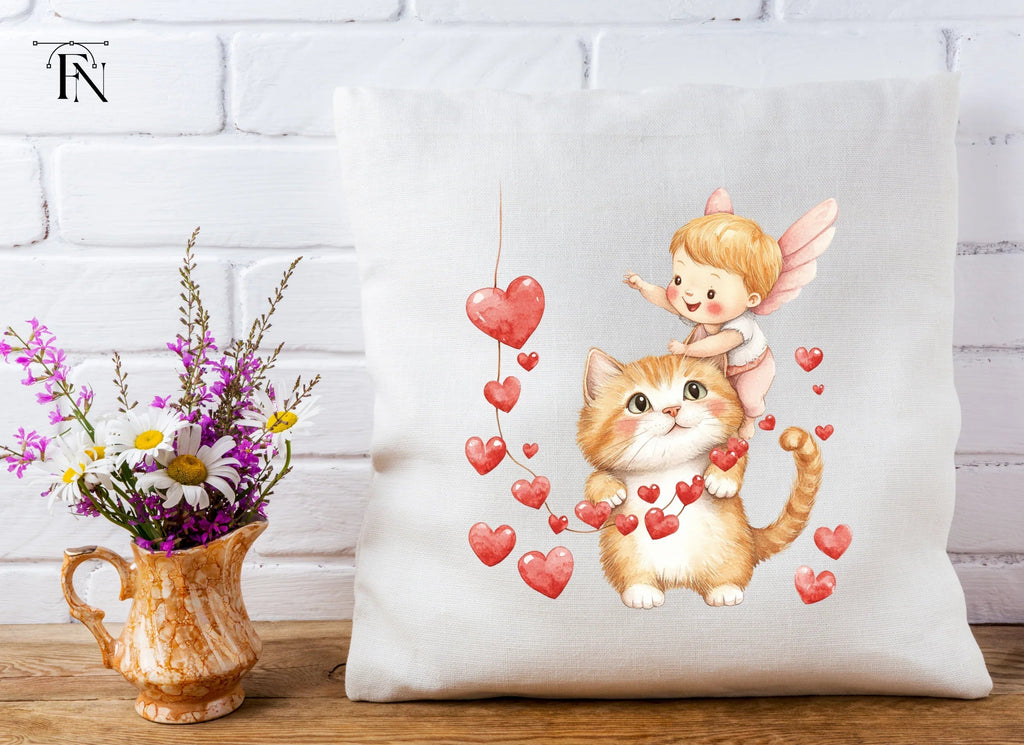 Cute Cupid Cats Valentine's Day Clipart Bundle