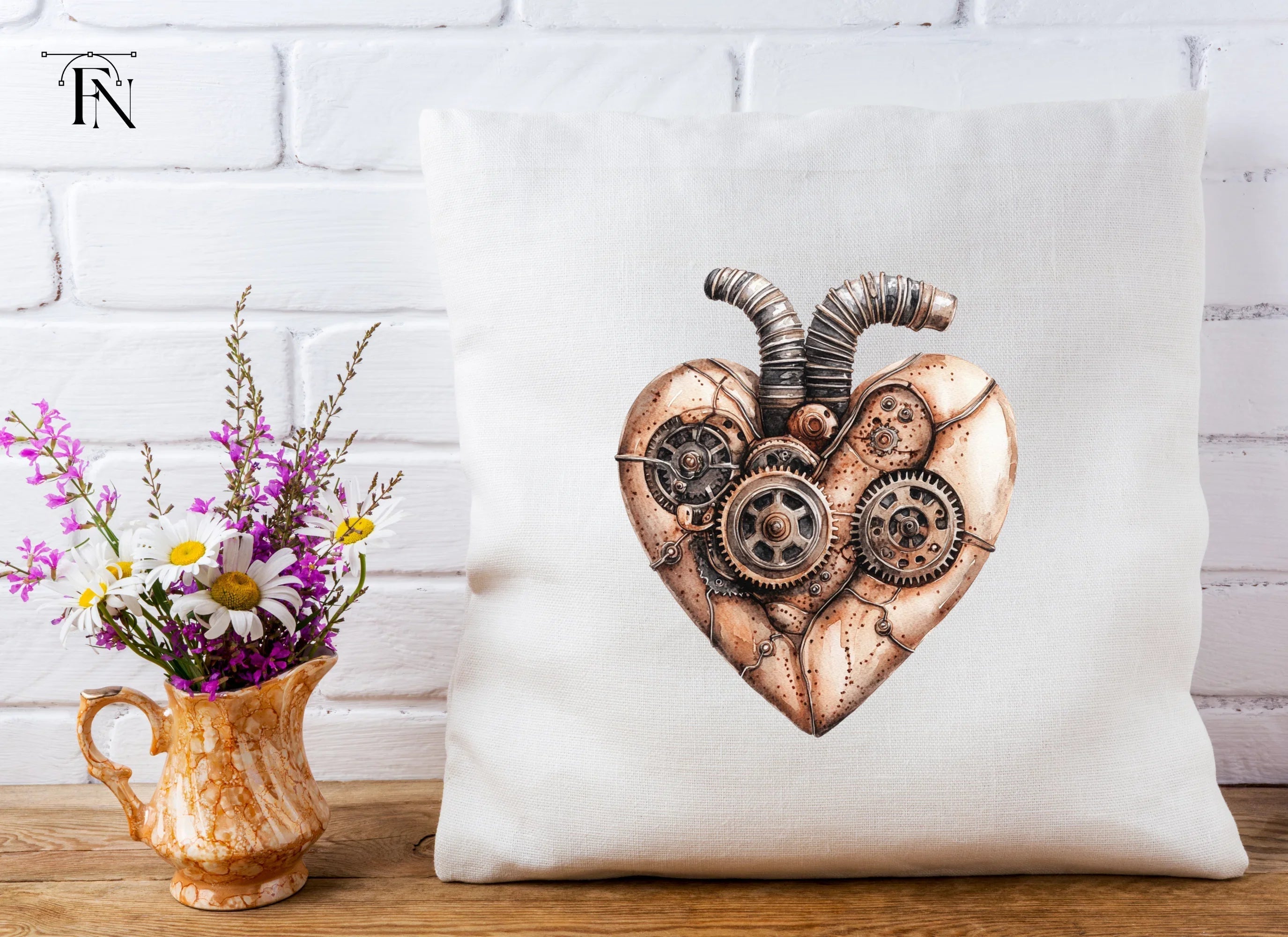 Steampunk Heart Clipart Bundle