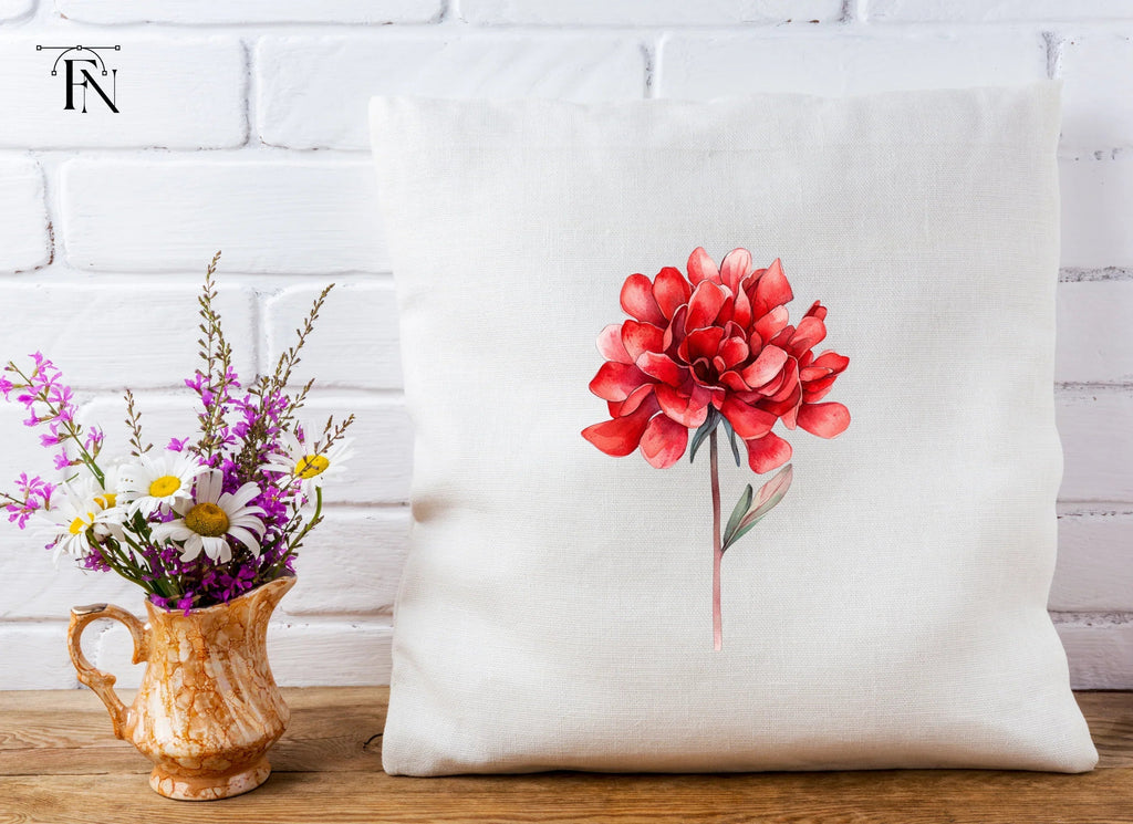 Vibrant Red Peony Clipart Bundle