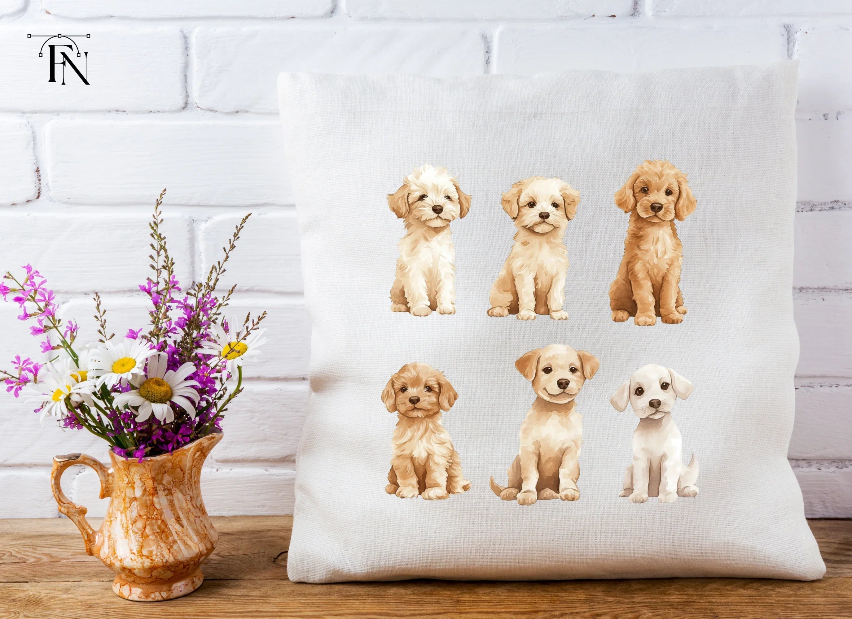 Golden Retriever Puppy Clipart Bundle