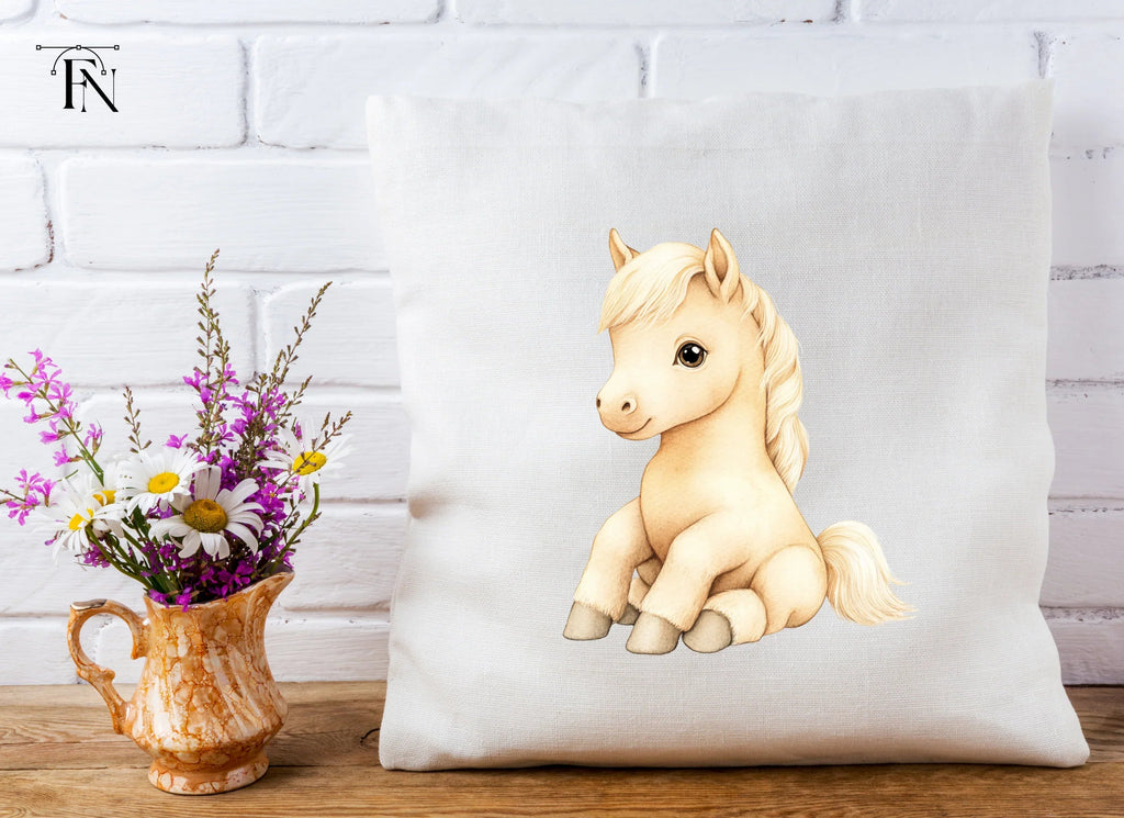Cute Sitting Palomino Foals Clipart Bundle