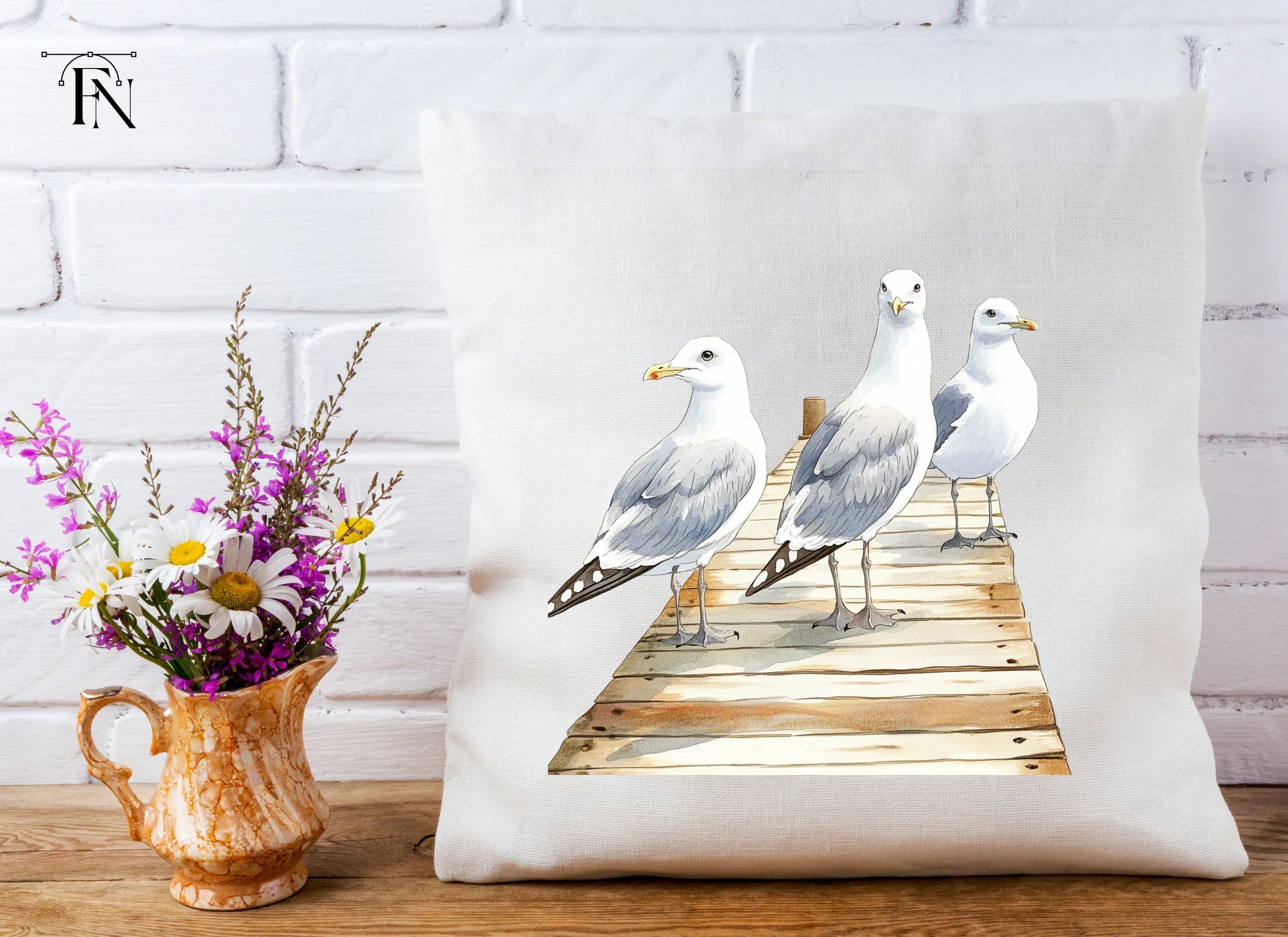 Seagulls on Dock Clipart Bundle